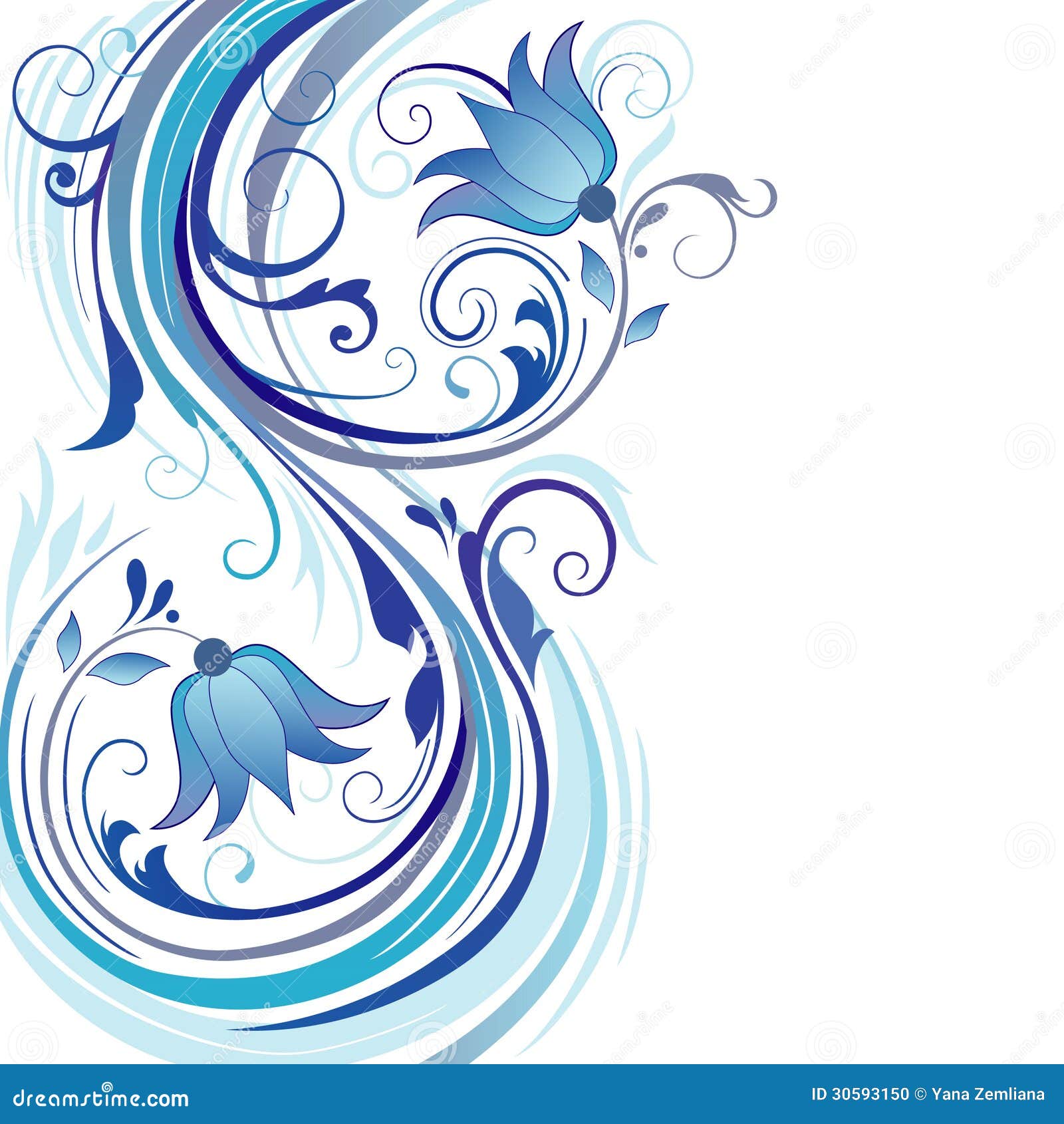 Background with Blue Ornaments Stock Vector Illustration of leaf