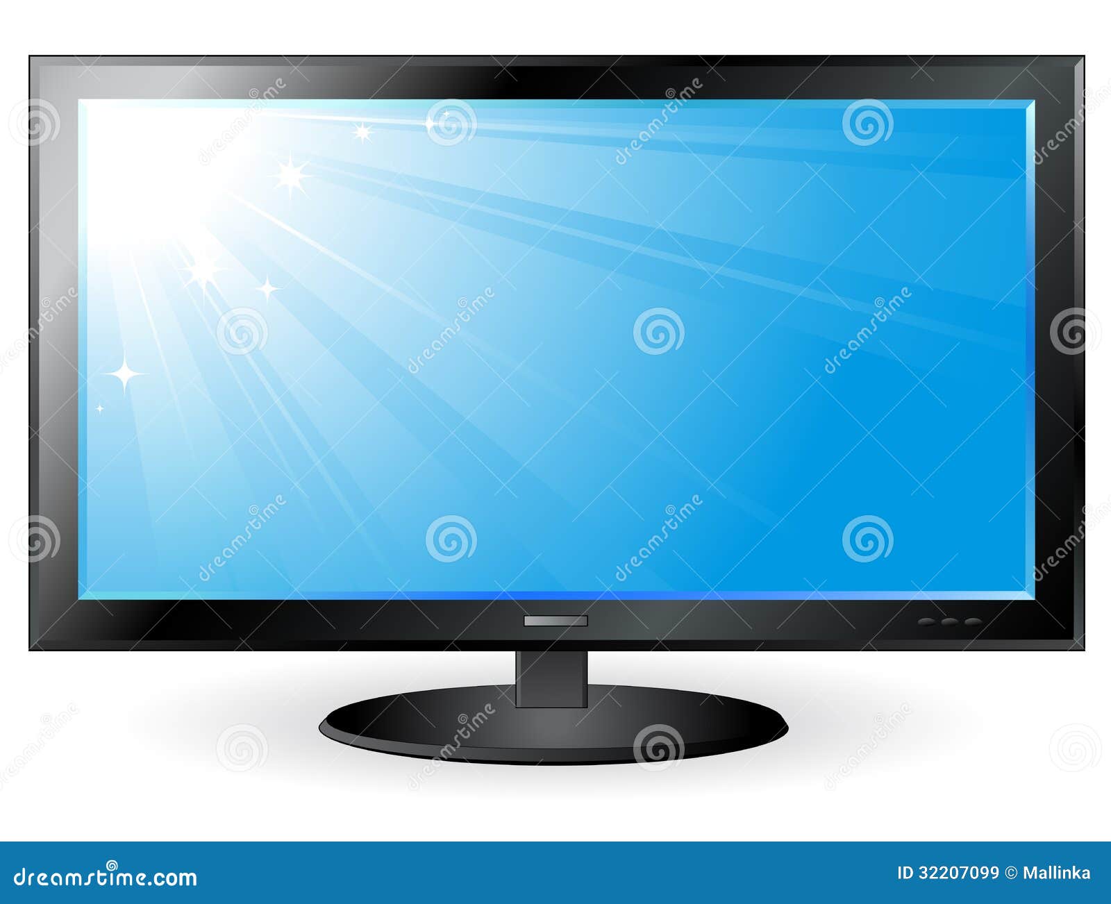 Background with Blue Sky on TV Screen Stock Vector Illustration of