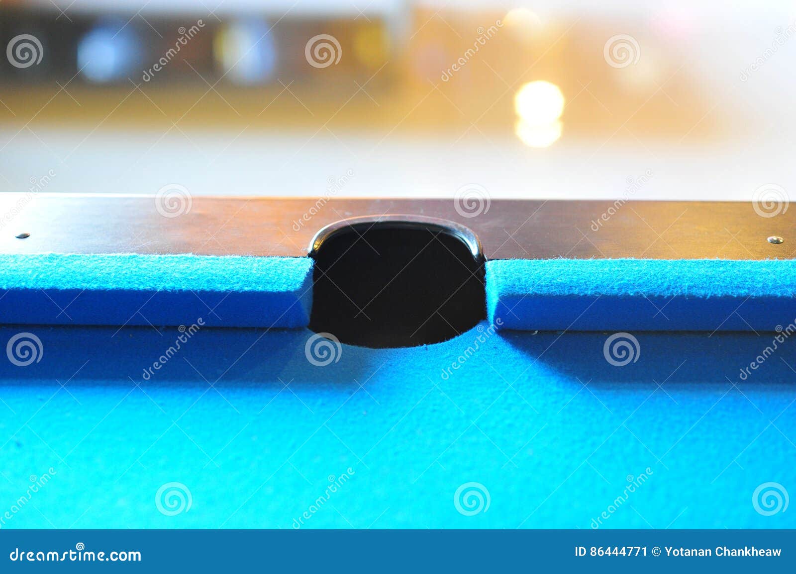Background of Blue Woolen Fabric Flannel Felt Snooker Table and Stock