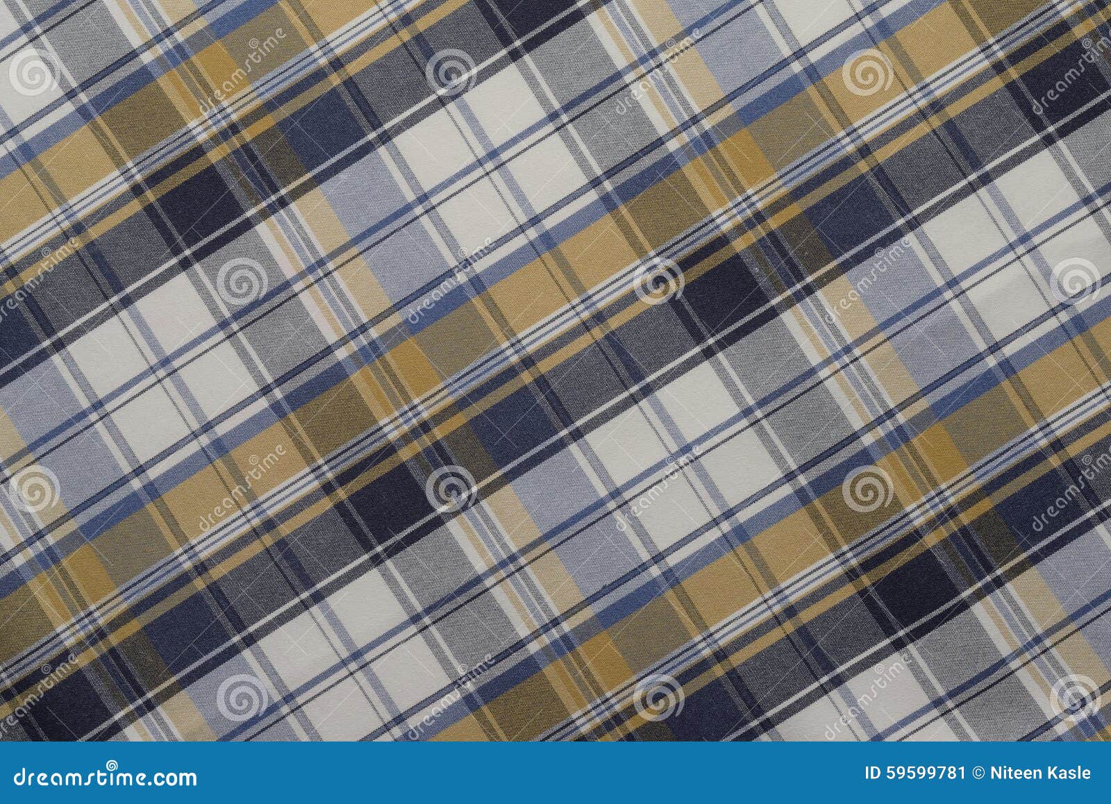 Blue and Yellow Plaid. stock image. Image of curtain 59599781
