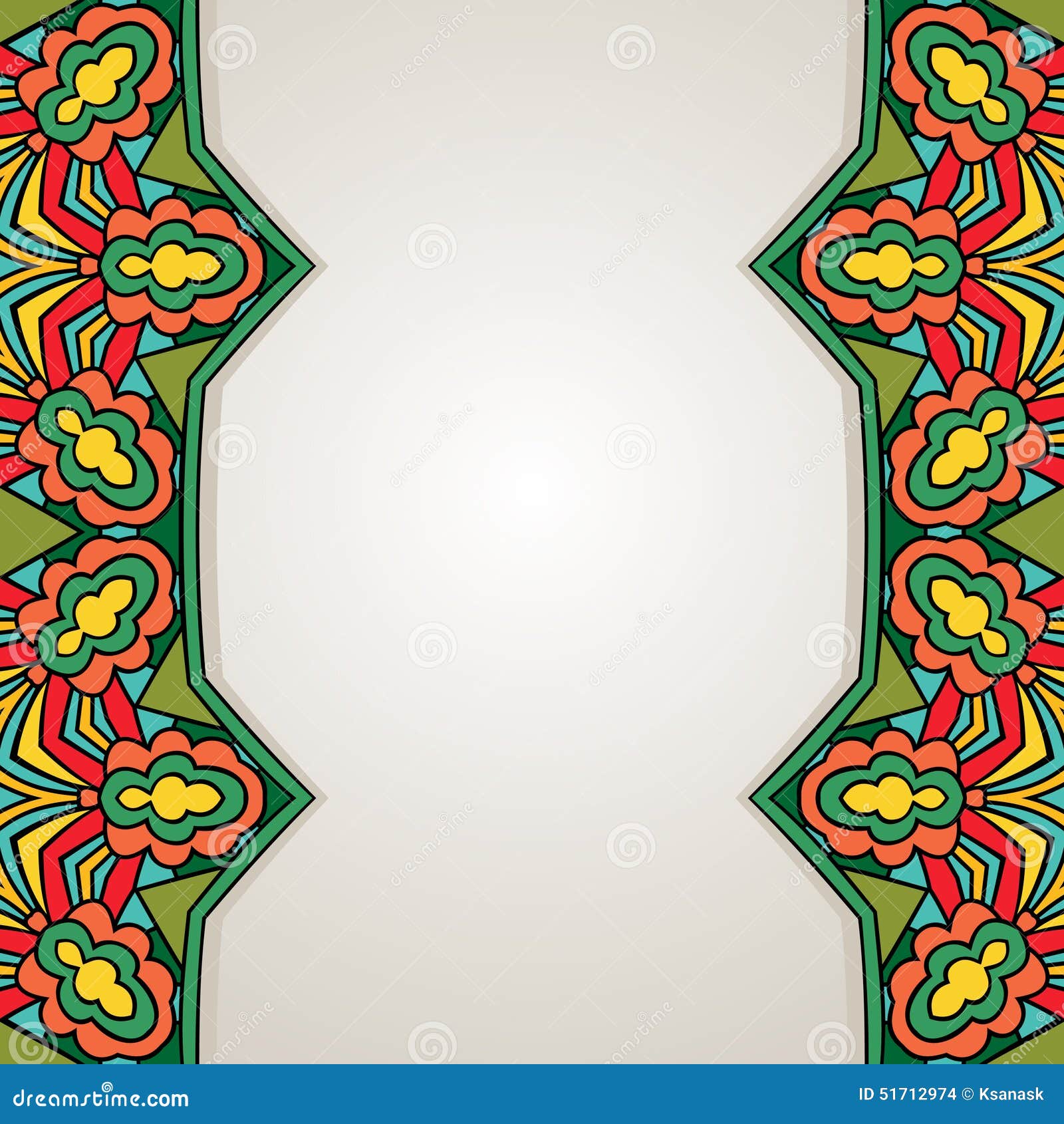 Background with Bright Indian Border Stock Vector - Illustration of  folkloric, indian: 51712974