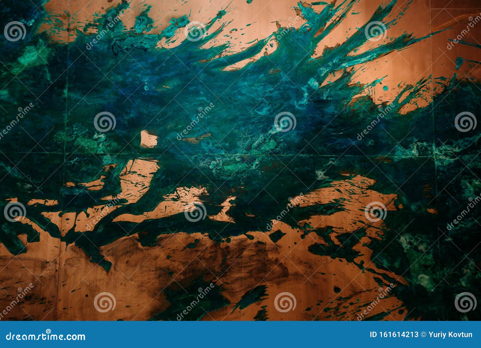 Background Bronze Green Abstract Blot Wall Bright Stock Image Image