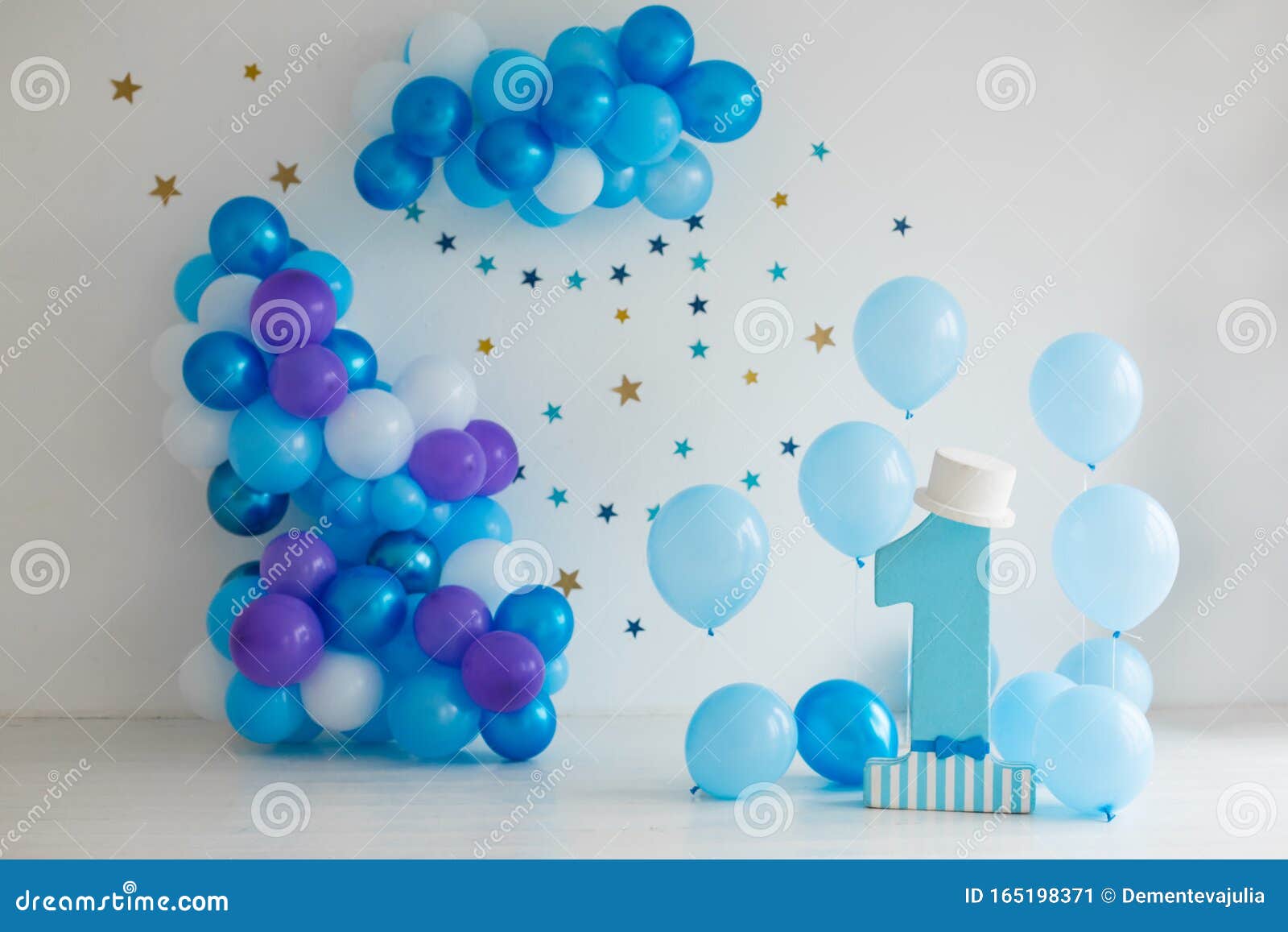 Background with Bubbles for First Birthday Party Stock Image Image of