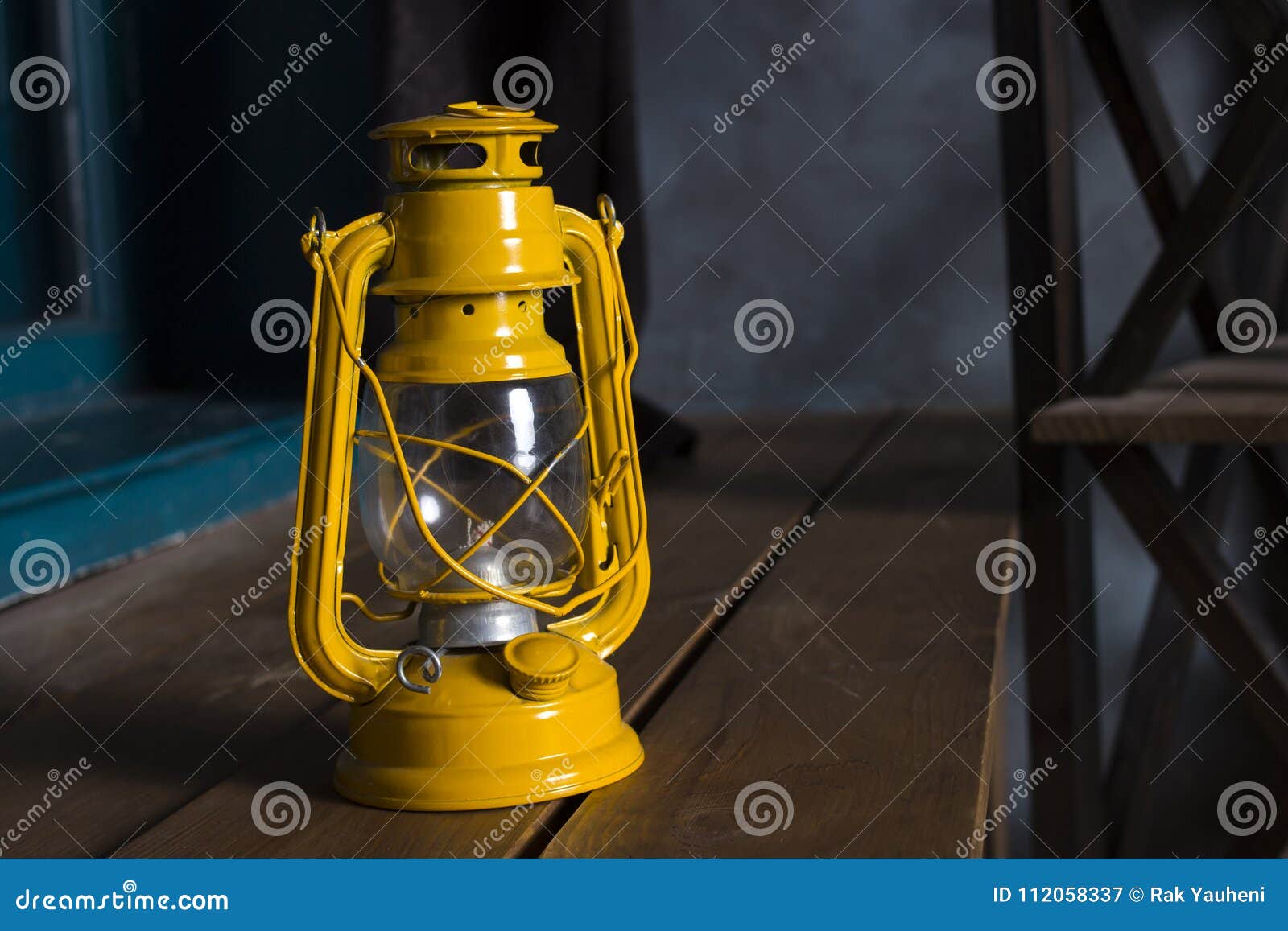 kerosene lamp. oil lamp yellow