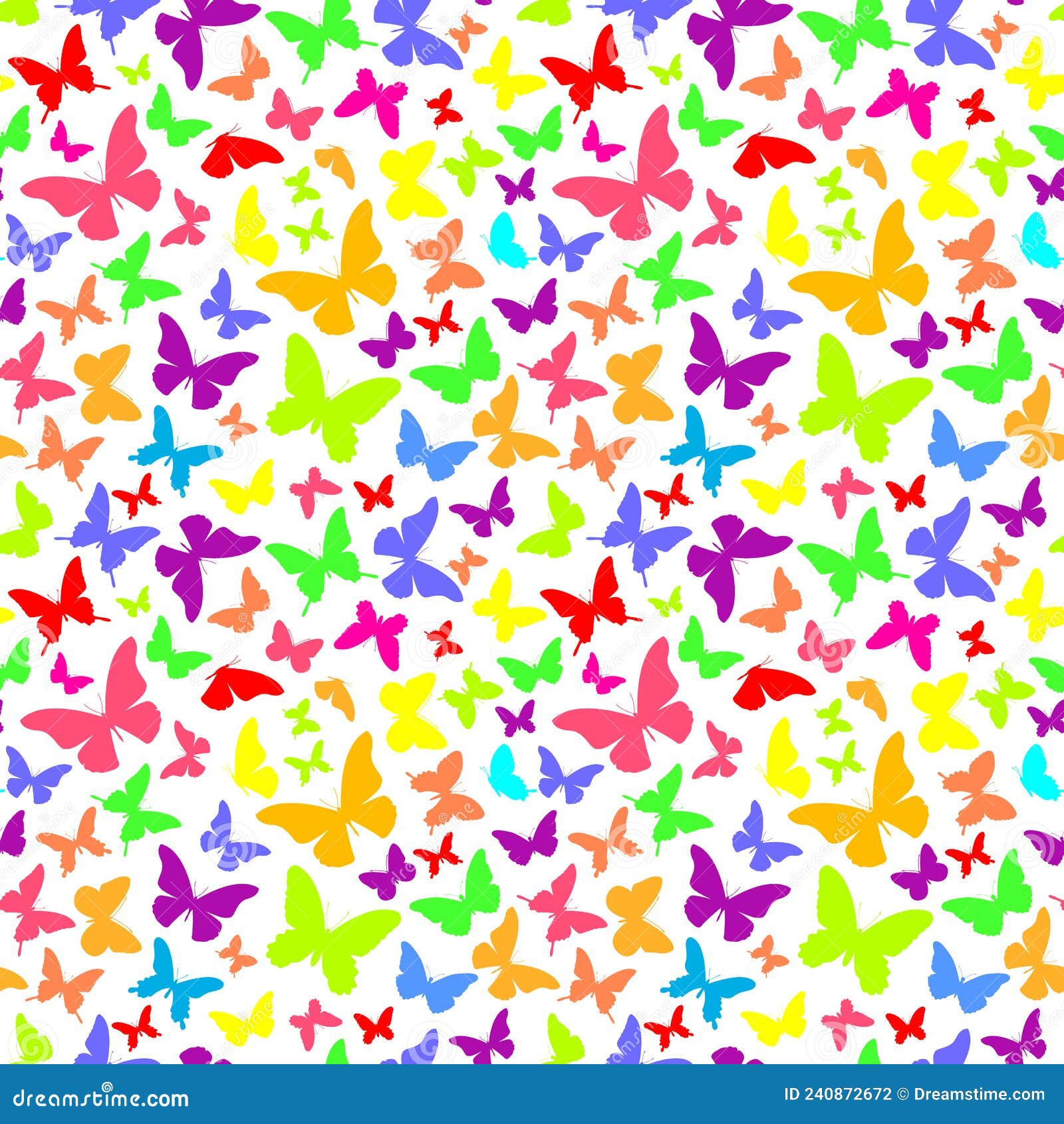 Background with Butterflies. Seamless Pattern with Colorful Butterflies ...