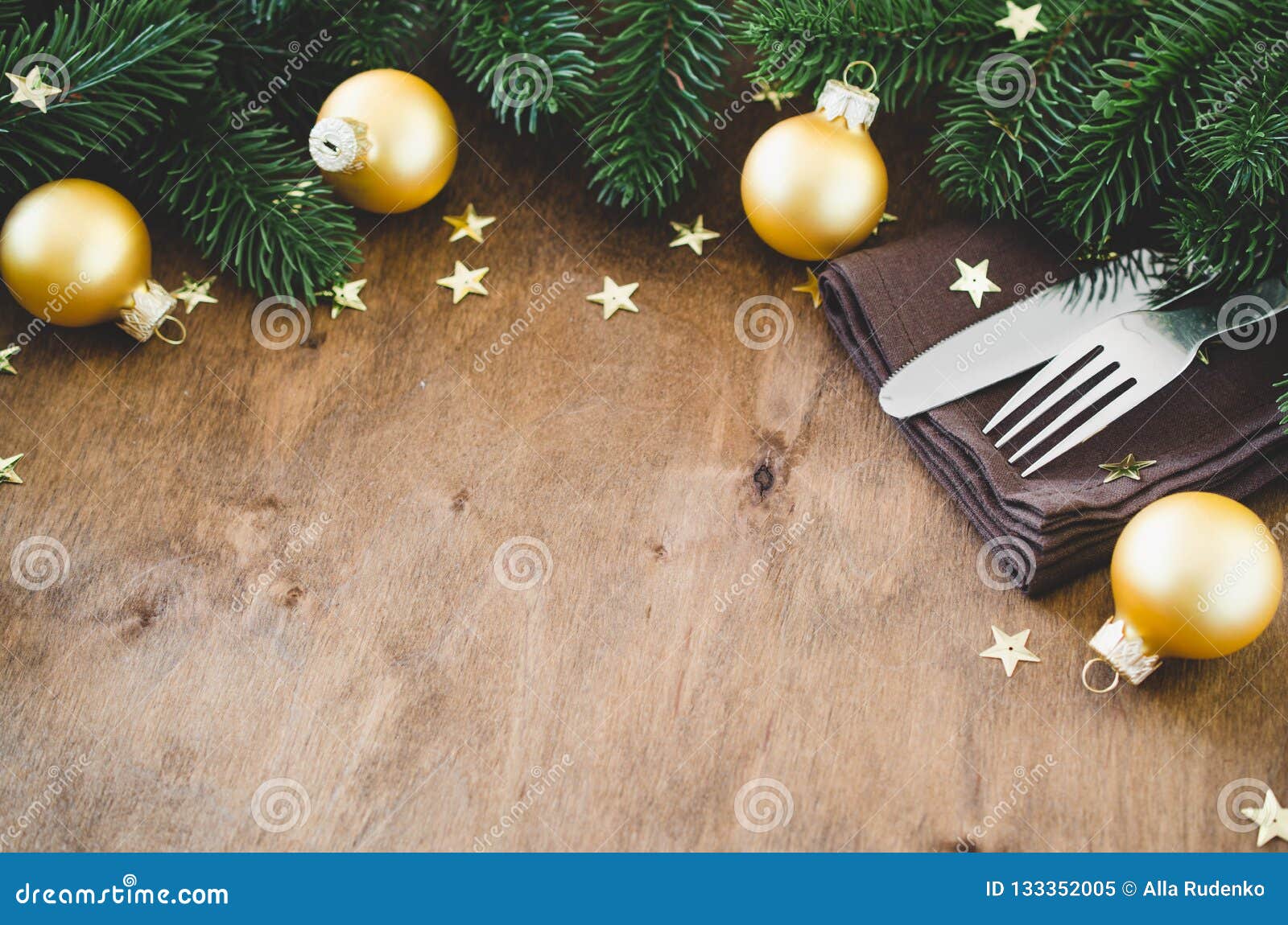 Background for Christmas or New Year Dinner Stock Image - Image of ...