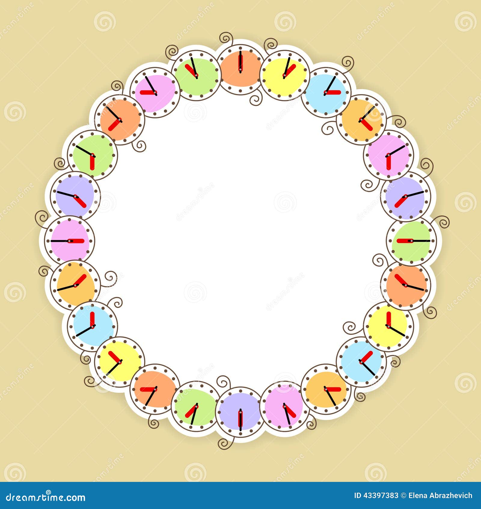 Background with clocks stock vector. Illustration of clock 43397383