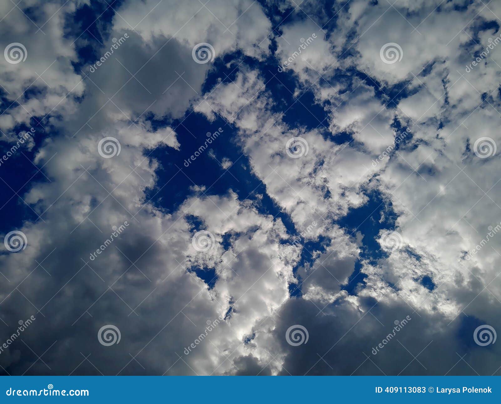 A Lot Of Clouds In The Blue Sky On A Sunny Day. Stock Photo, Picture and  Royalty Free Image. Image 93565581., image size:1600x1290