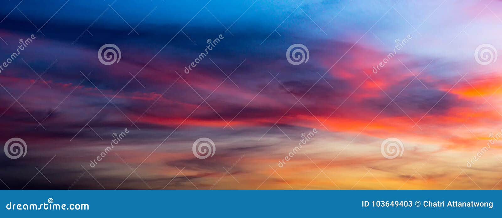 colorful cirrus cloud on twilight sky