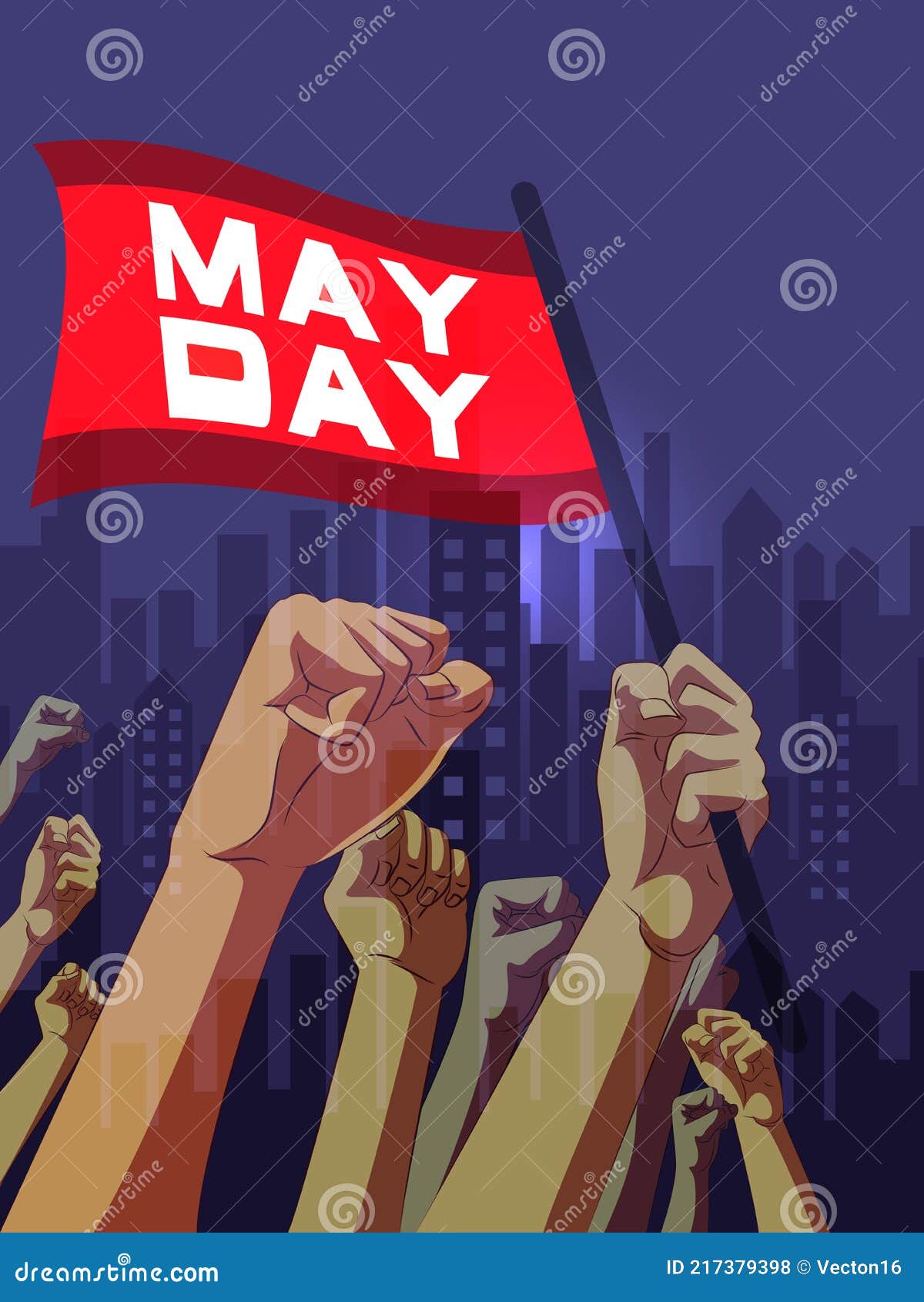 Happy May Day Knows As Internation Worker S Day or Labour Day Stock