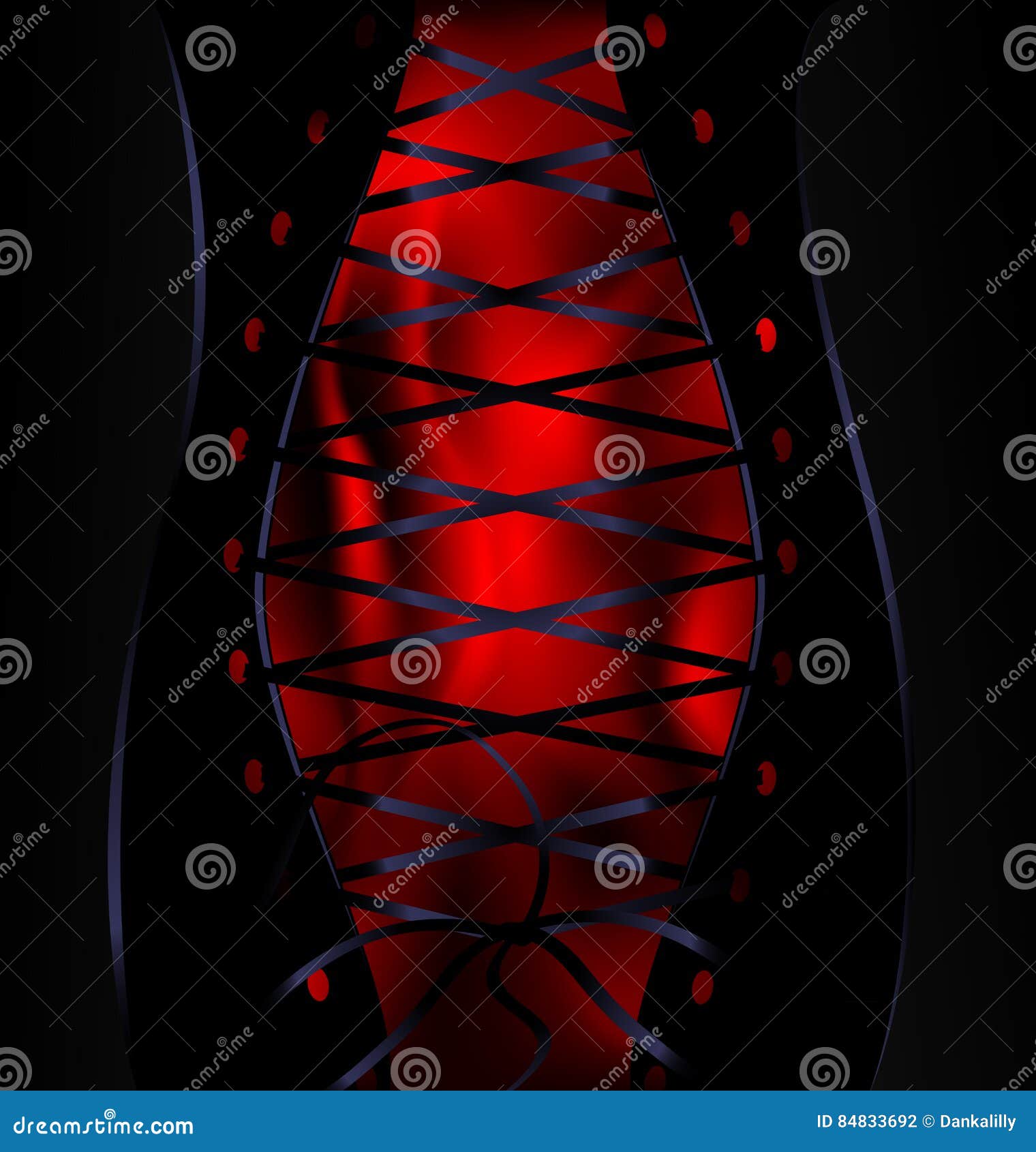 Background Corset and Red Silk Stock Vector - Illustration of large