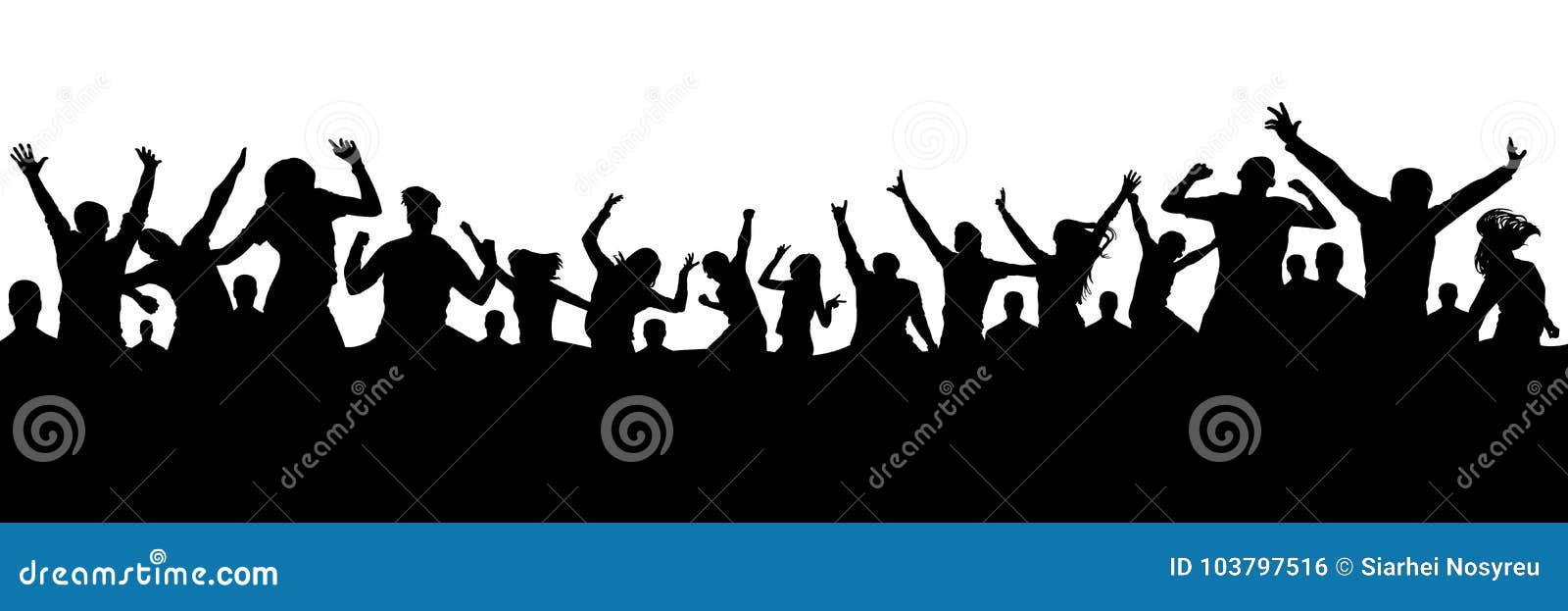 Background with Crowd People. Stock Vector - Illustration of excited ...