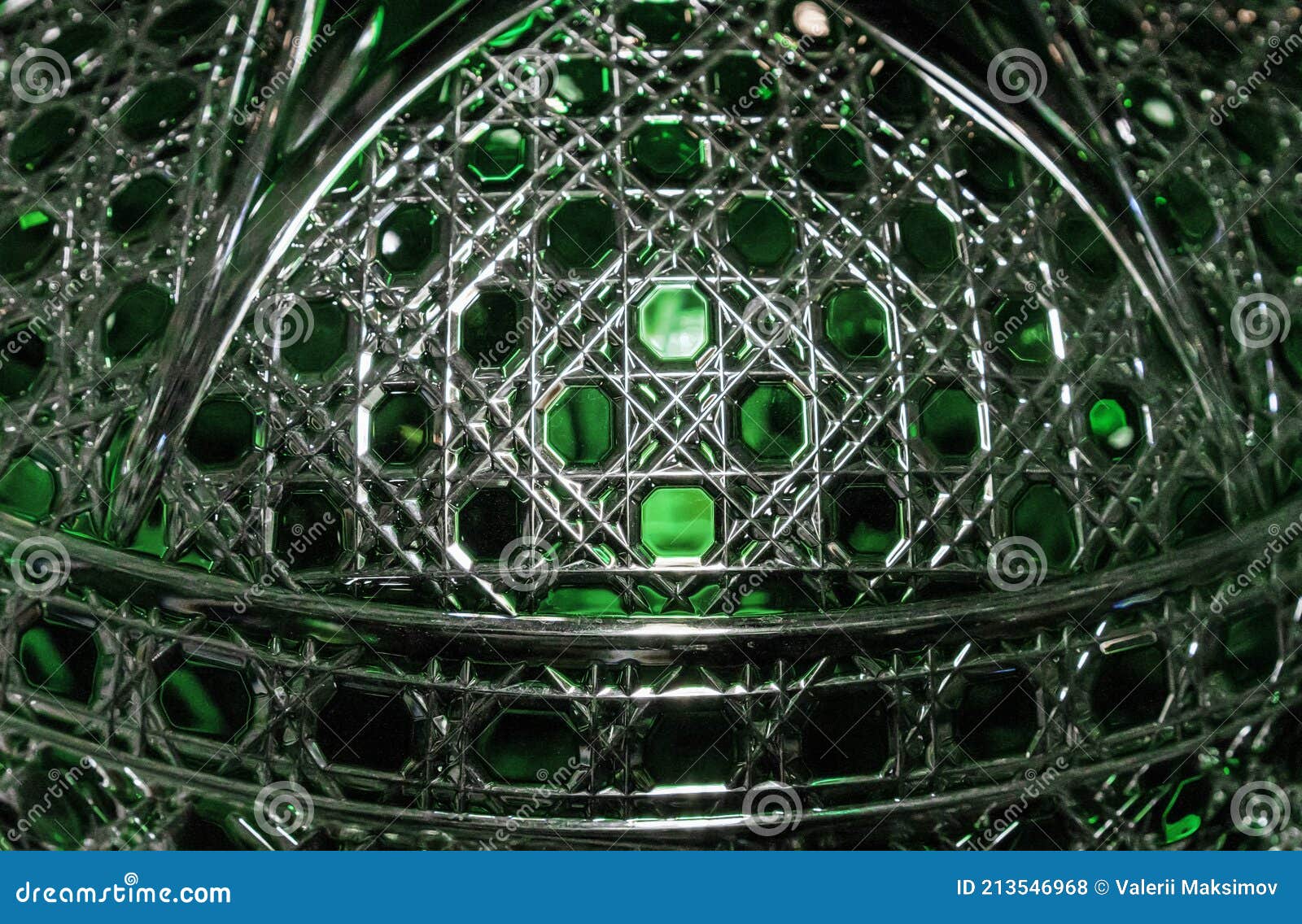 background from a crystal plafond with faceting and green illumination