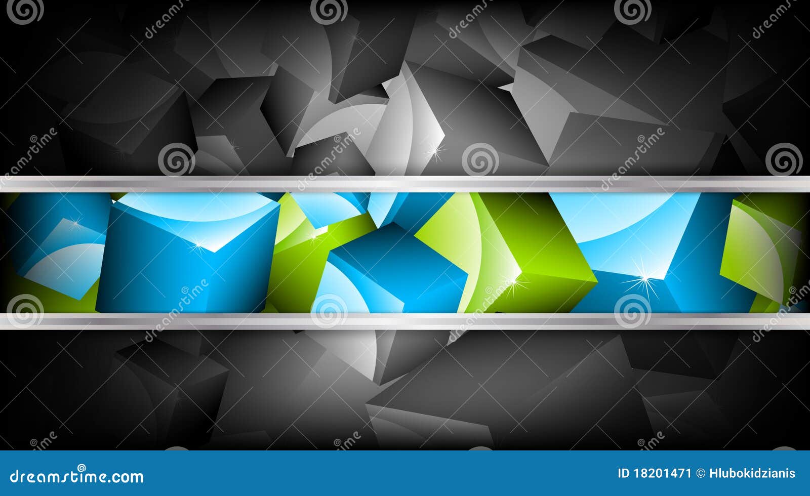 Background with cubes. Background with green and blue cubes