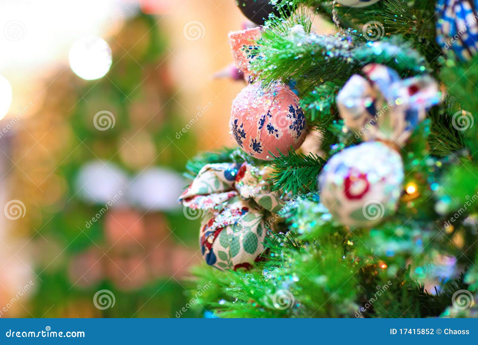 Background with Decorated New Year Tree Stock Photo - Image of green ...