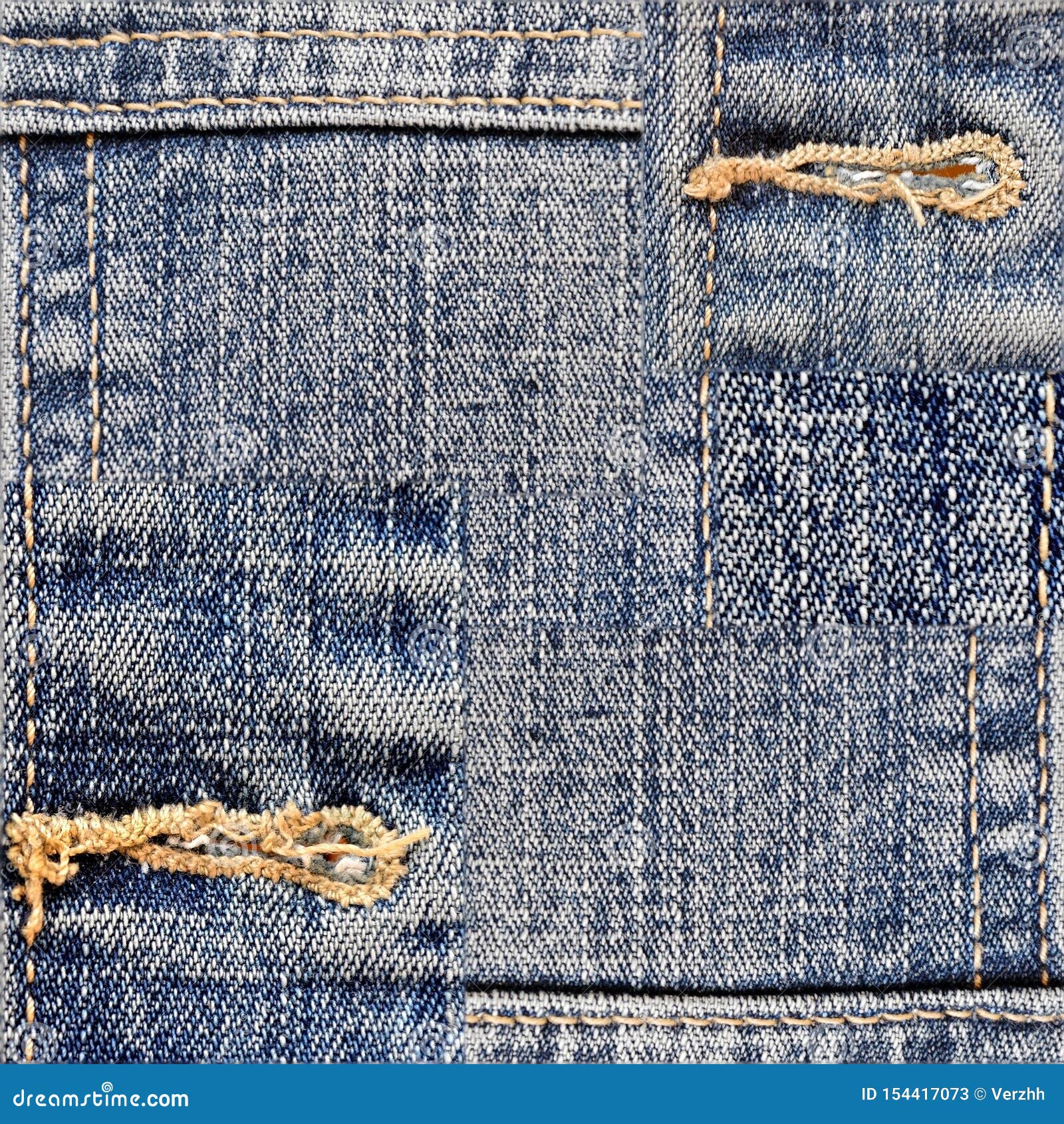 background denim texture fabric photo composition different types colors 154417073