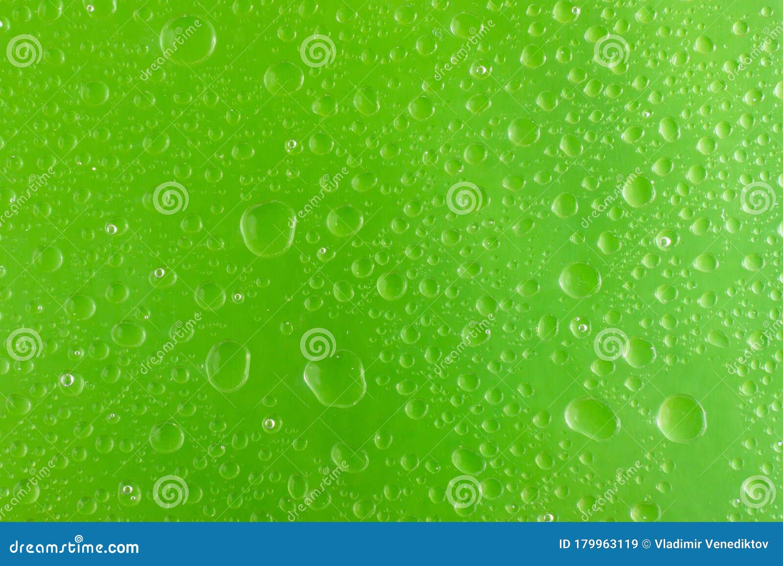 Background for Design of Water Drop Close Up on a Green Surface Stock ...