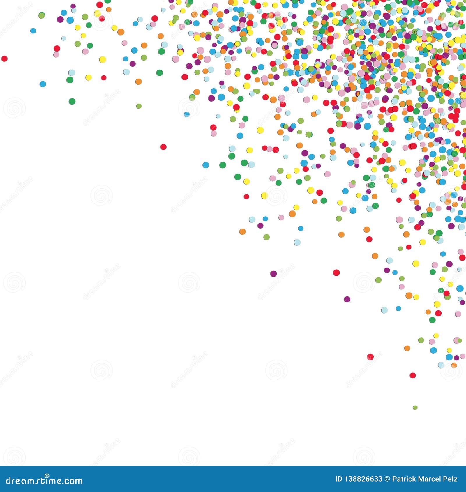 Background Confetti Upper Right Corner Stock Vector Illustration of