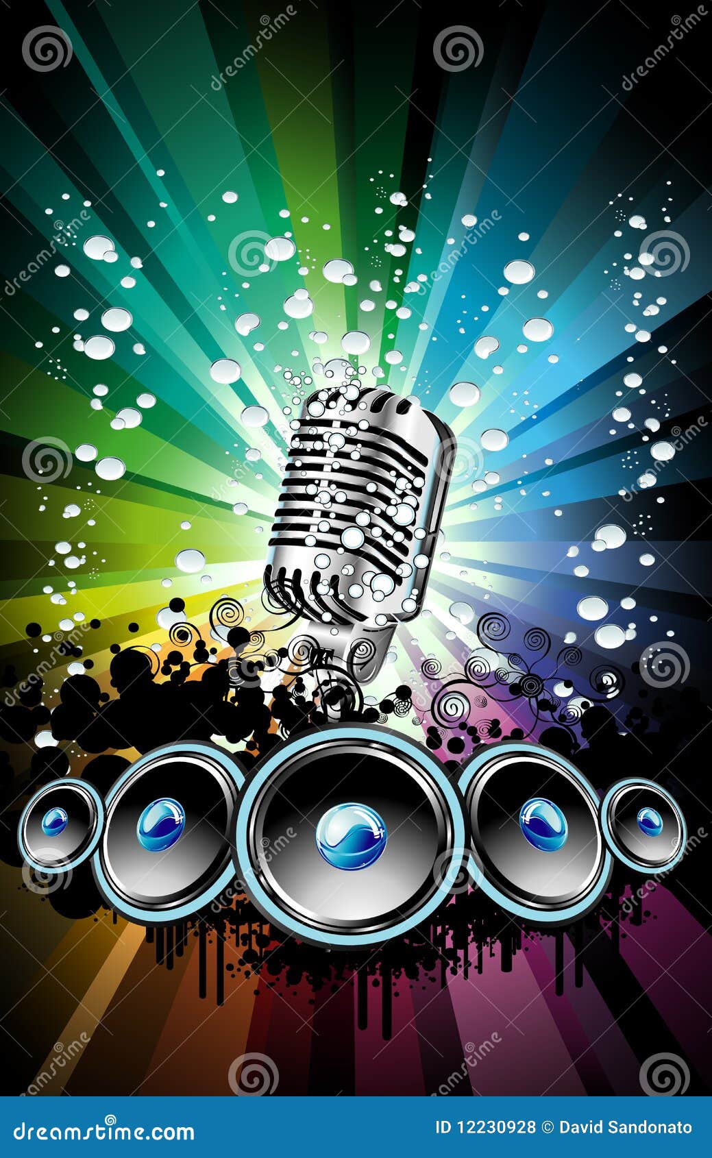 Background For Disco Event Flyer Stock Illustration - Image: 12230928