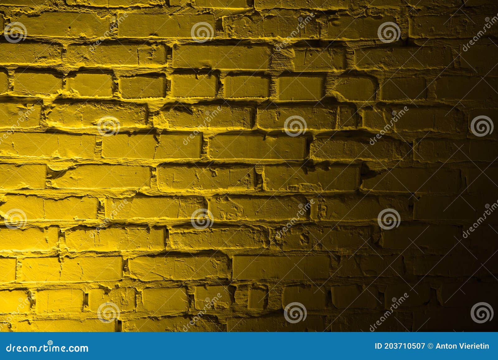 Background of Empty Brick Wall with Yellow Neon Light Stock Image - Image  of isolated, abstract: 203710507
