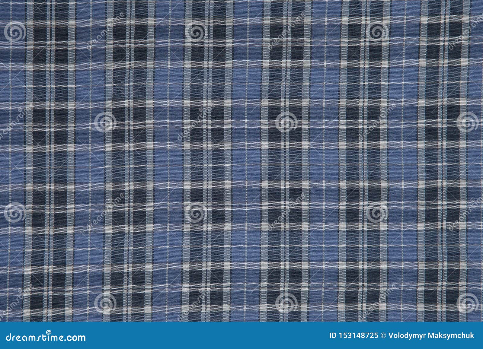Background, Fabric Checkered Blue and Black. Pattern Stock Image