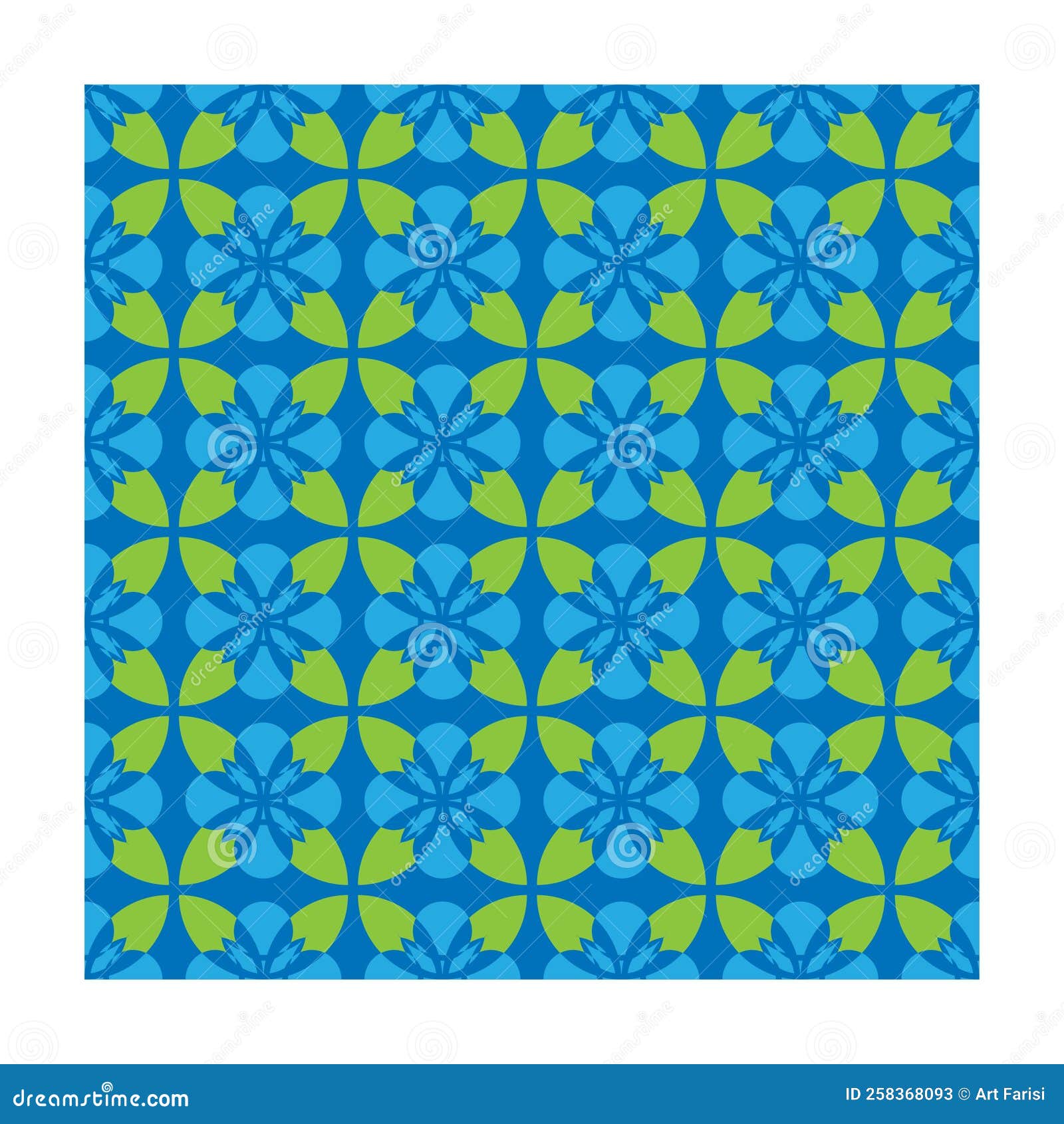 Background Flower Pattern Wallpaper Blue and Green Stock Vector