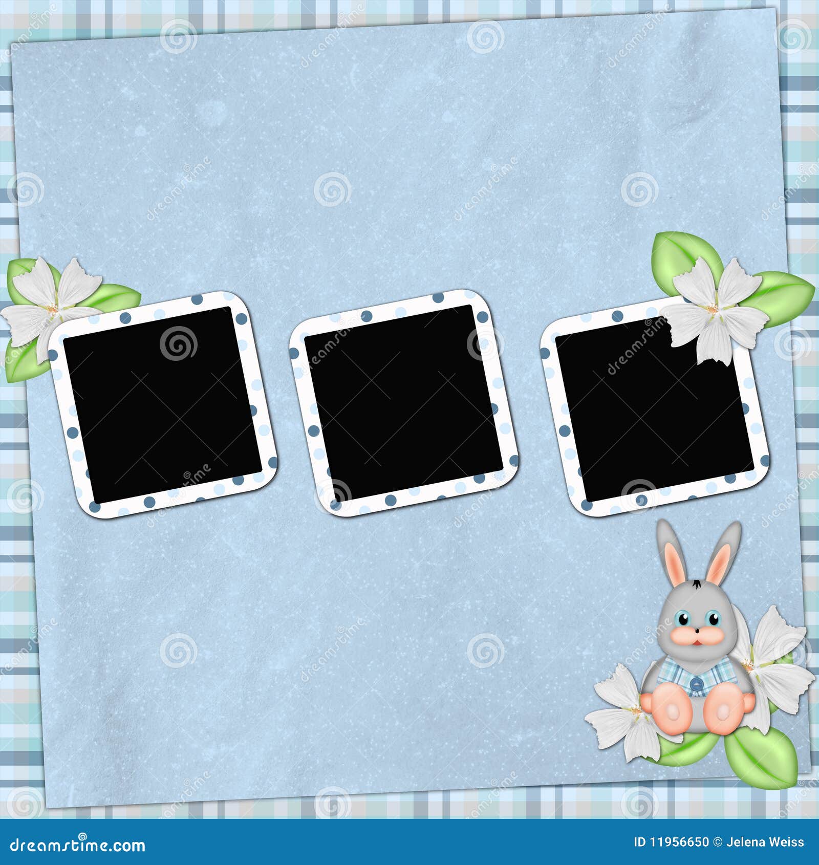 Background with Frame and Bunny Stock Illustration - Illustration of