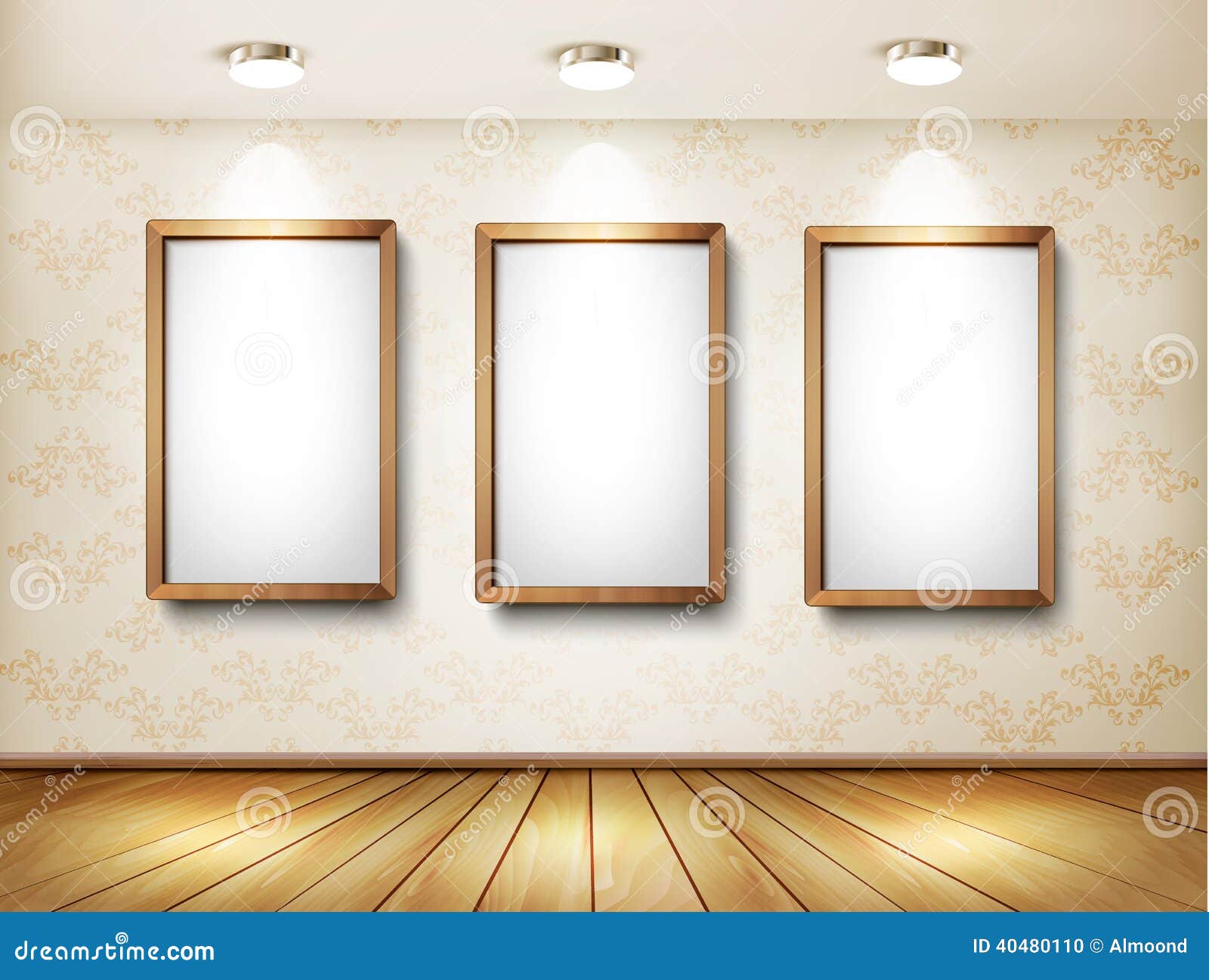 Background with Frames and Spotlights. Stock Vector Illustration of