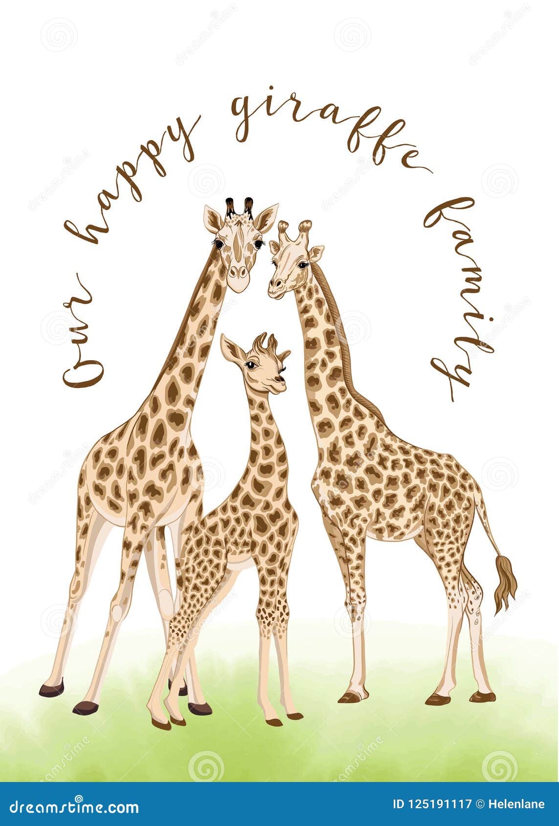 Background With Giraffe Family Vector Illustration Stock Vector Illustration Of Cover Childhood 125191117