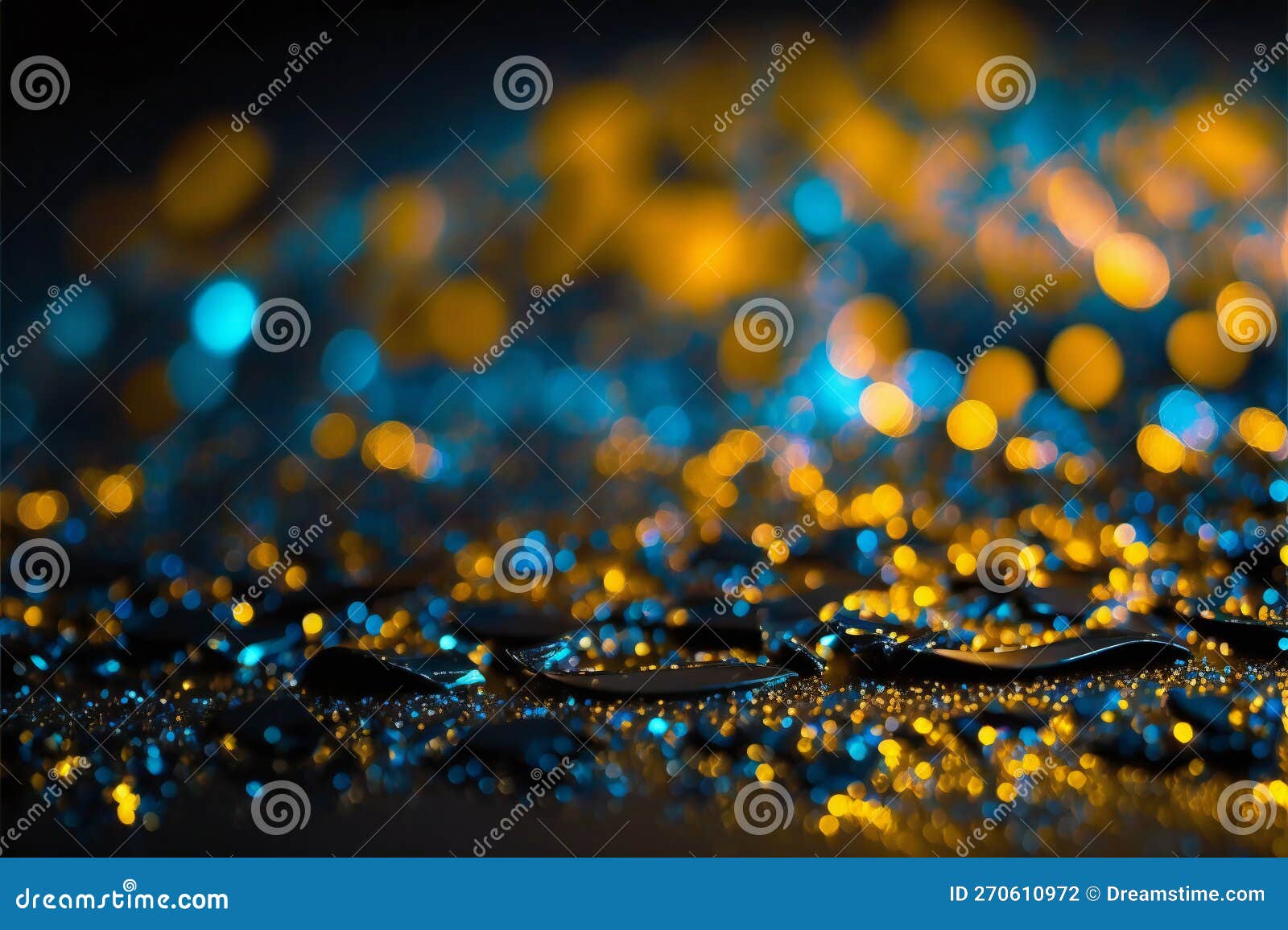 Background of Glitter Lights Blue Gold, Abstract, Backgrounds Stock