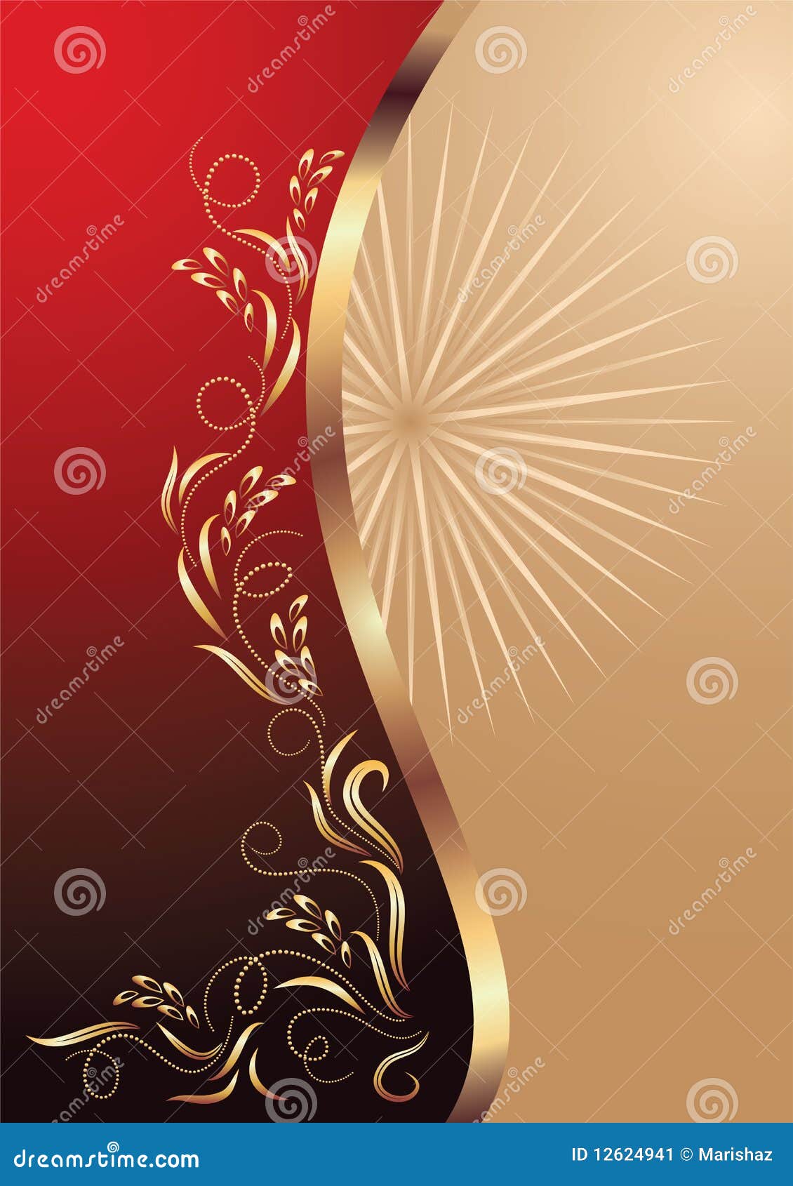 Background with Gold Ornament Stock Vector Illustration of graceful