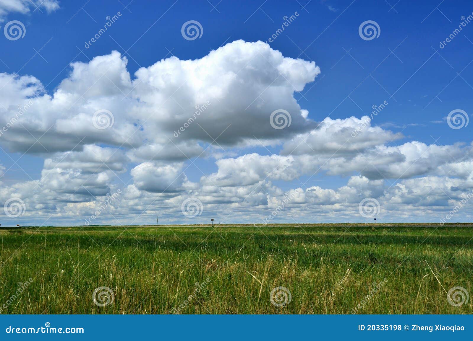 Background of Grass and Clouds Stock Photo - Image of green, scene