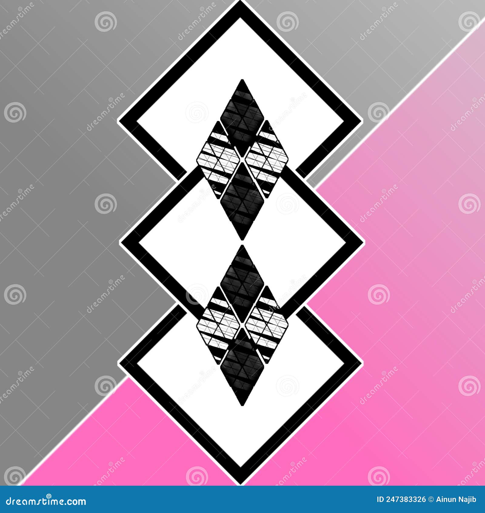 Background with Gray and Pink Color with Abstract Triangle Plaid Stock