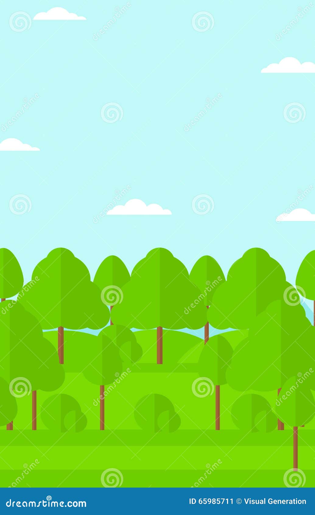Background of Green Forest. Stock Vector Illustration of cartoon