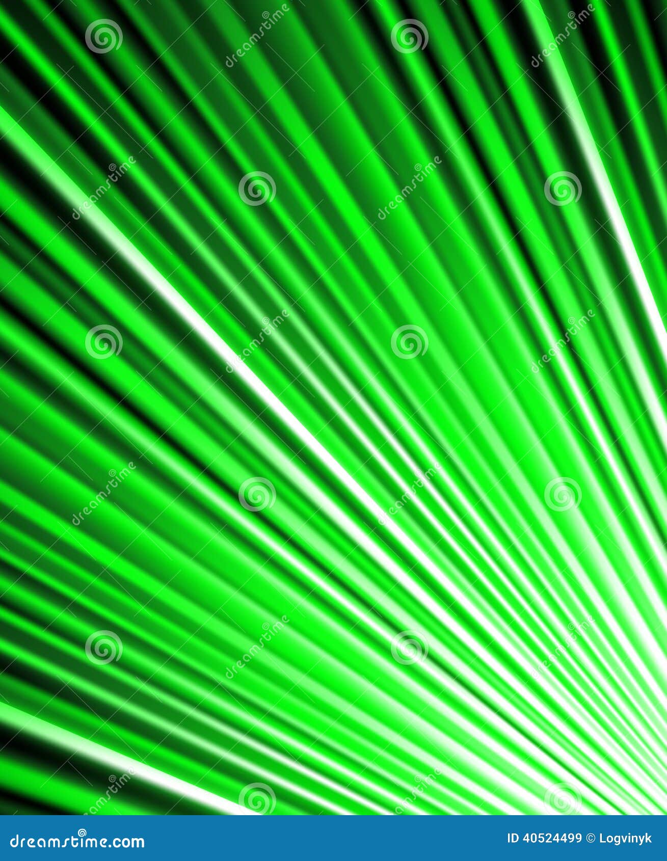 Background of Green Luminous Rays. Stock Illustration - Illustration of