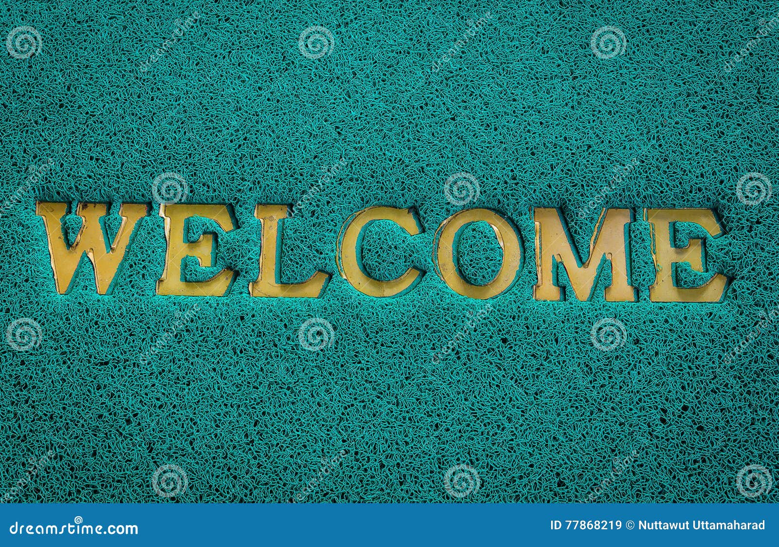 Background of Green Welcome Stock Image - Image of clean, doorway: 77868219