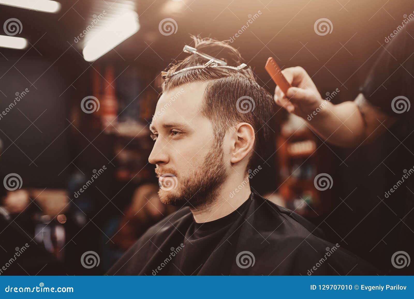 Background Of Hair Salon For Men Barber Shop Stock Photo Image