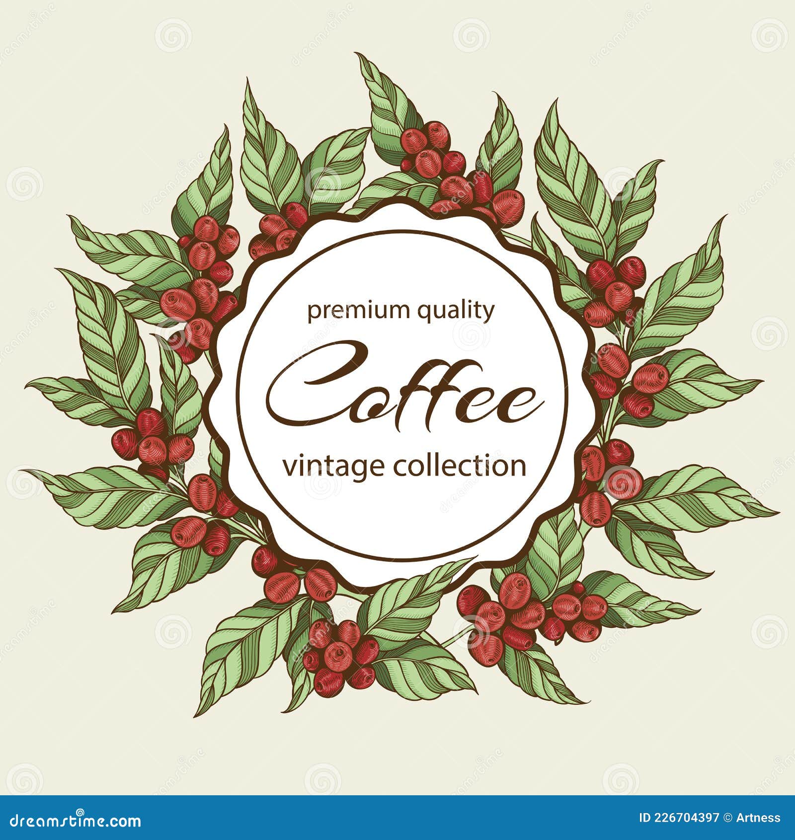 Background with Hand Drawn Coffee Plants Stock Vector - Illustration of