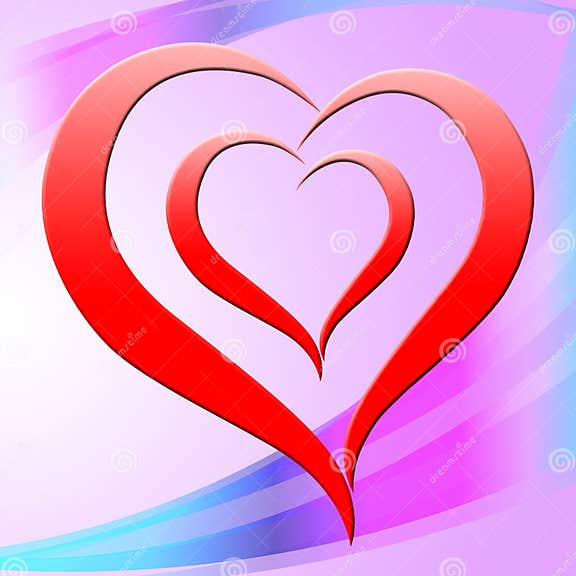 Background Heart Represents Valentine Day and Affection Stock