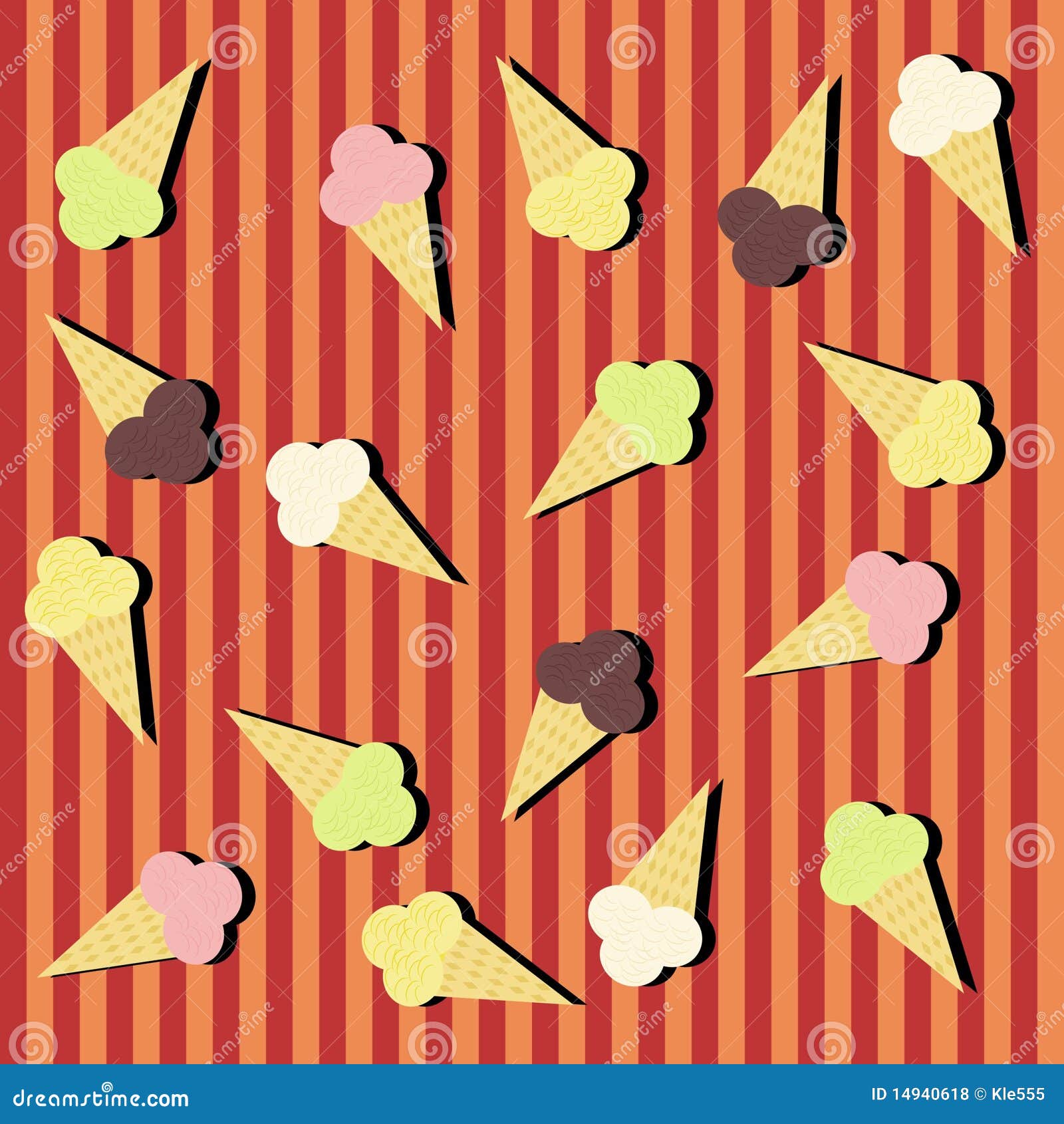 Background with ice-creams stock illustration. Illustration of vector