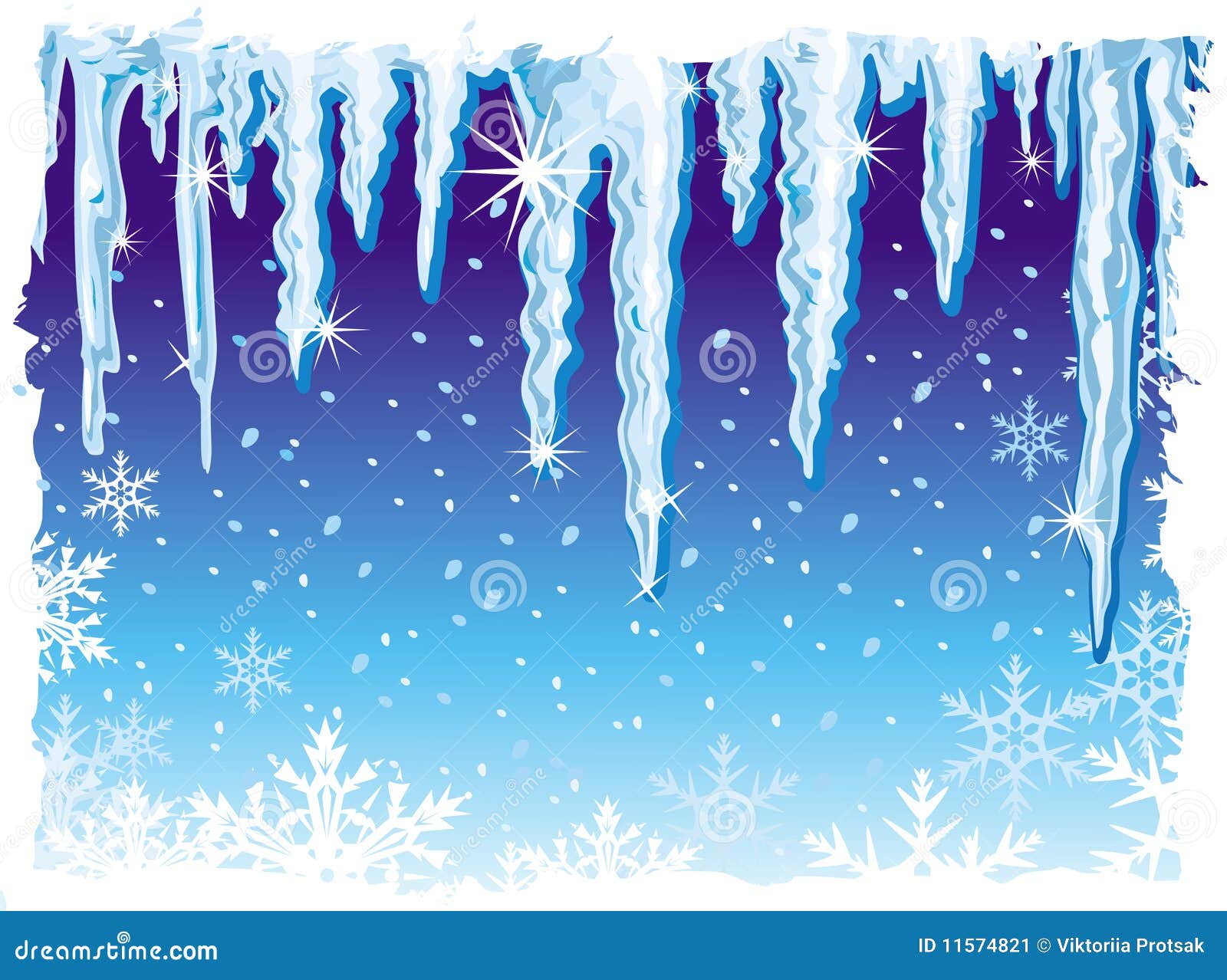 Background with icicle stock vector. Illustration