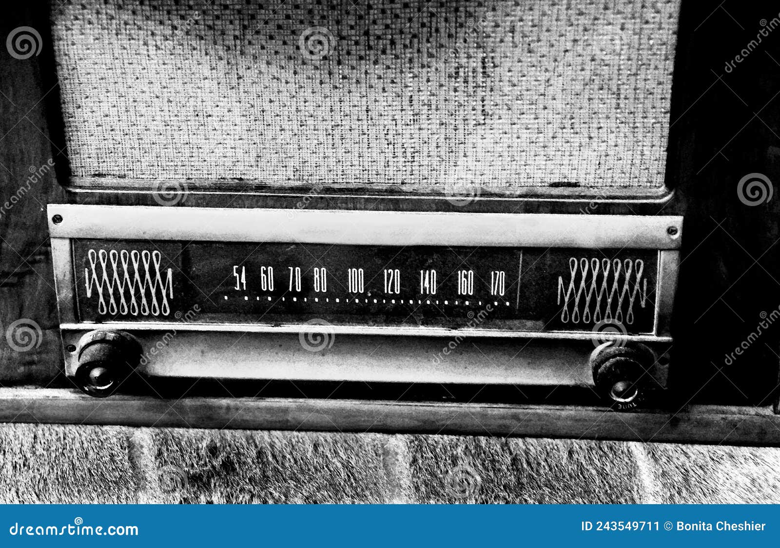 background image of antique radio black white