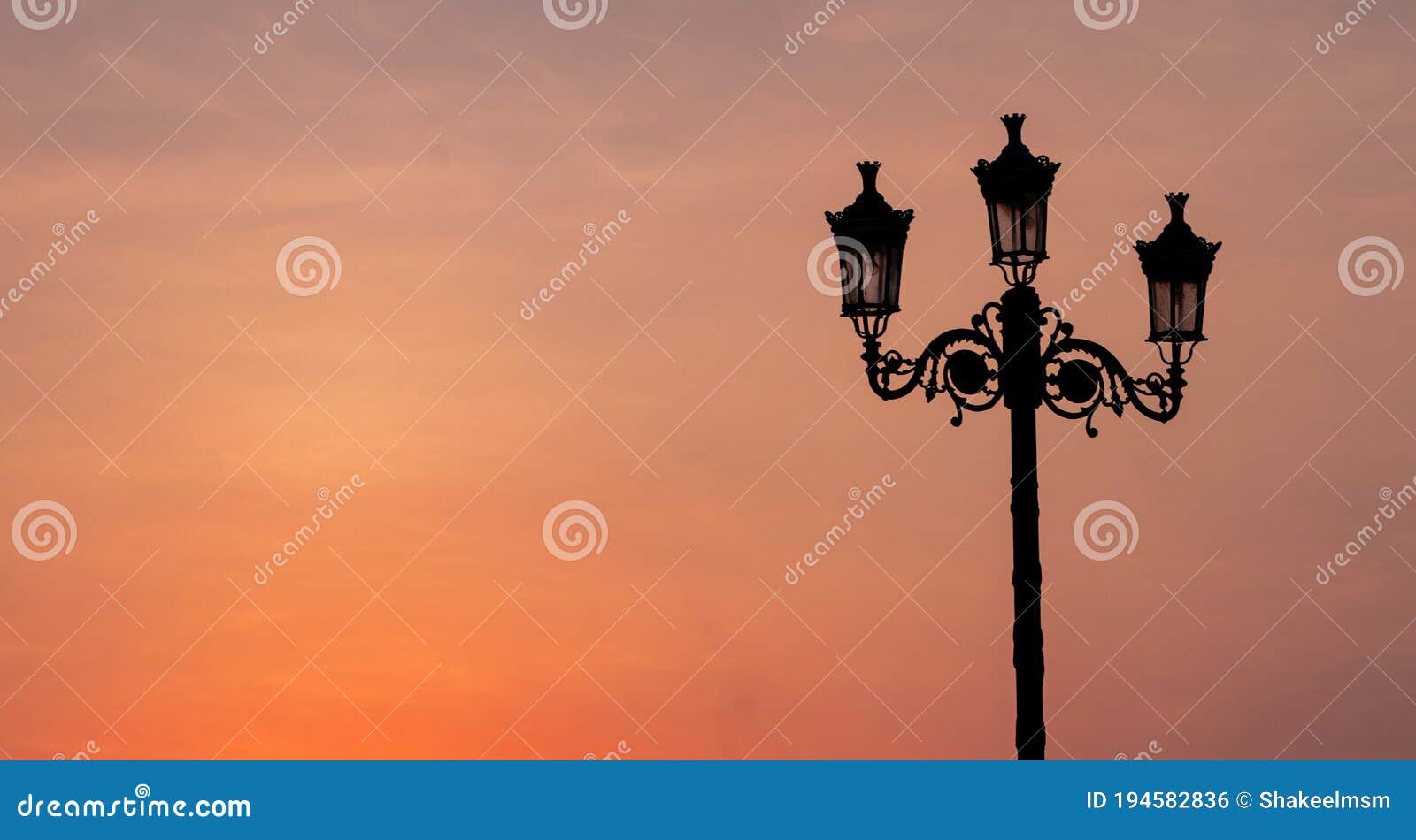 Background Image of Retro Lamp in Sunset Stock Photo Image of nature