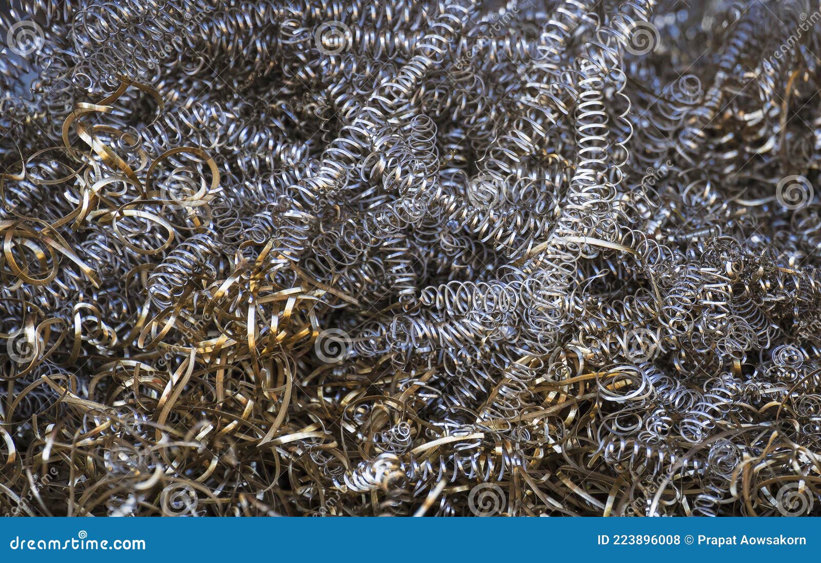 Scrap Brass and Metal Shavings for Recycling Stock Photo Image of