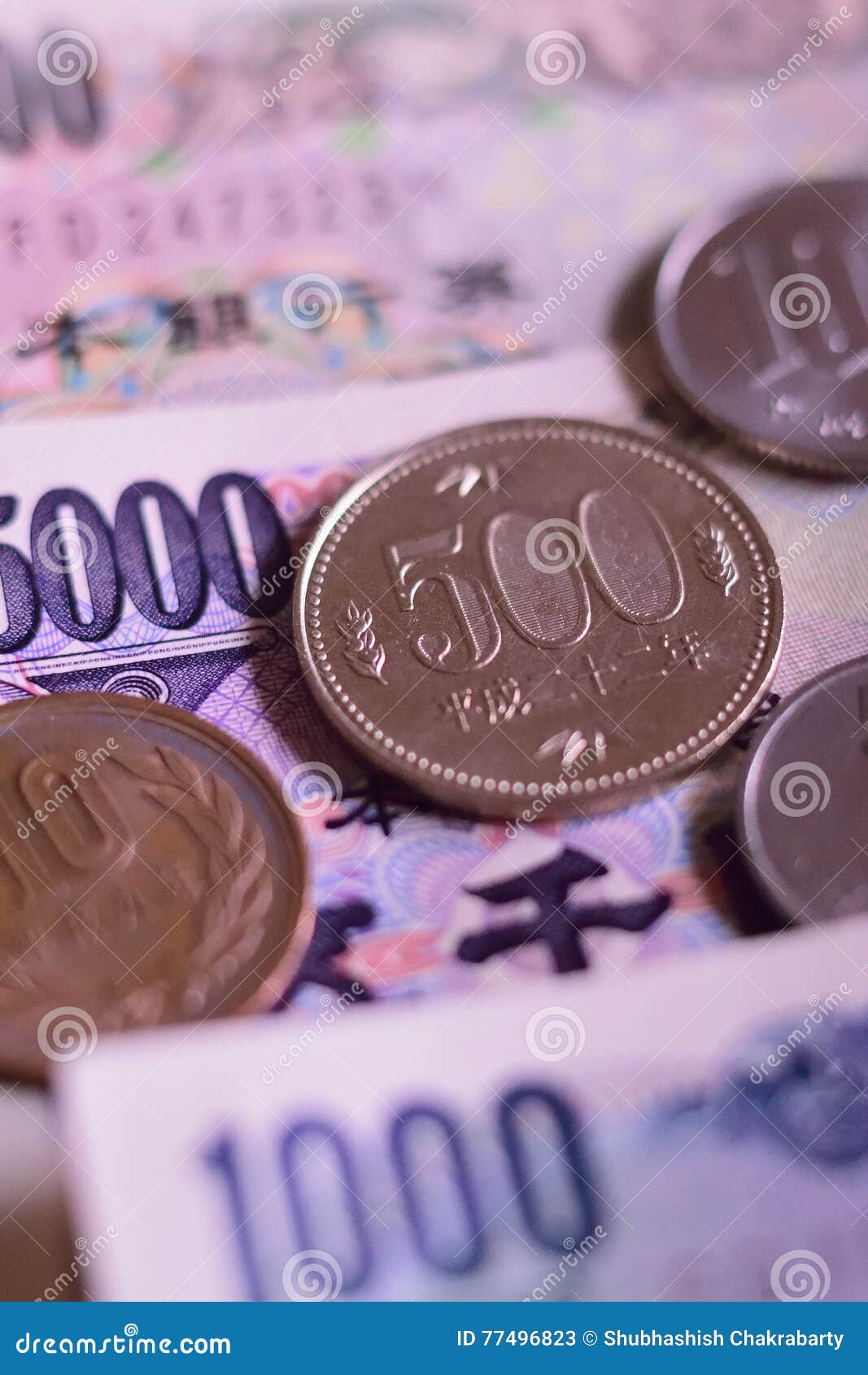 Background Japanese Yen Currency in Vertical Frame Stock Image Image