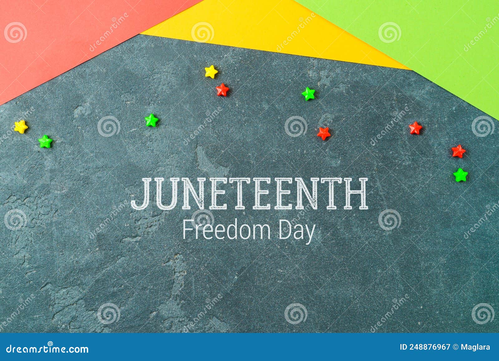 background for juneteenth holiday day with colorful paper