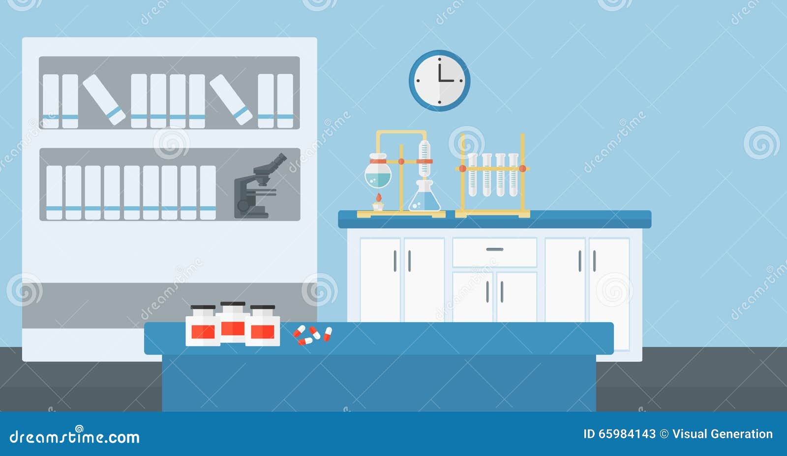 Background of Laboratory Interior. Stock Vector Illustration of
