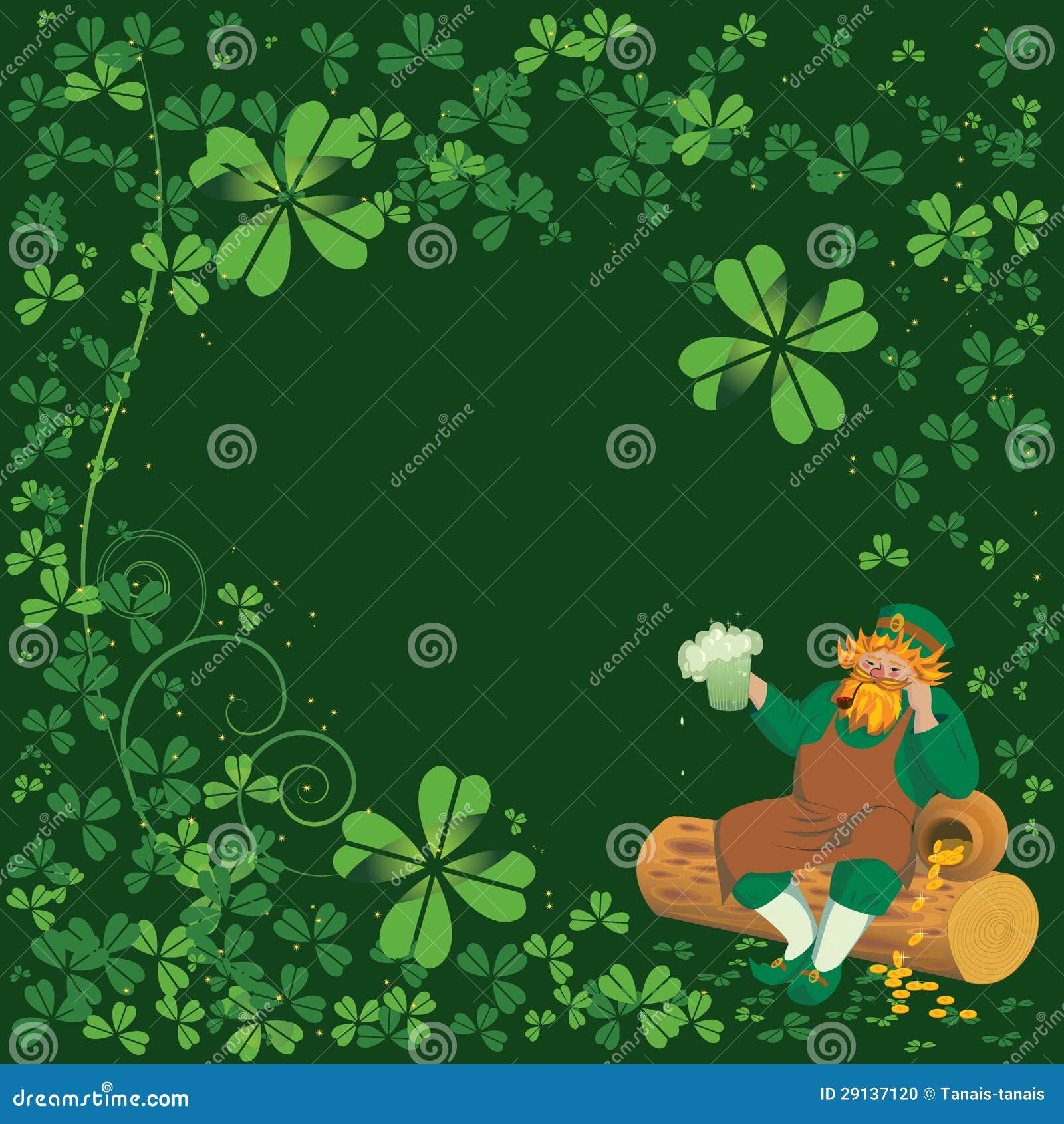 Background with Leprechaun stock vector. Illustration of green - 29137120