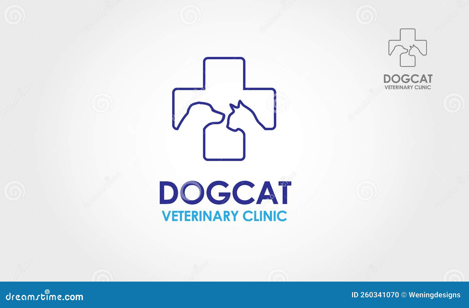Dog Cat Veterinary Clinic Logo Template. Stock Vector Illustration of