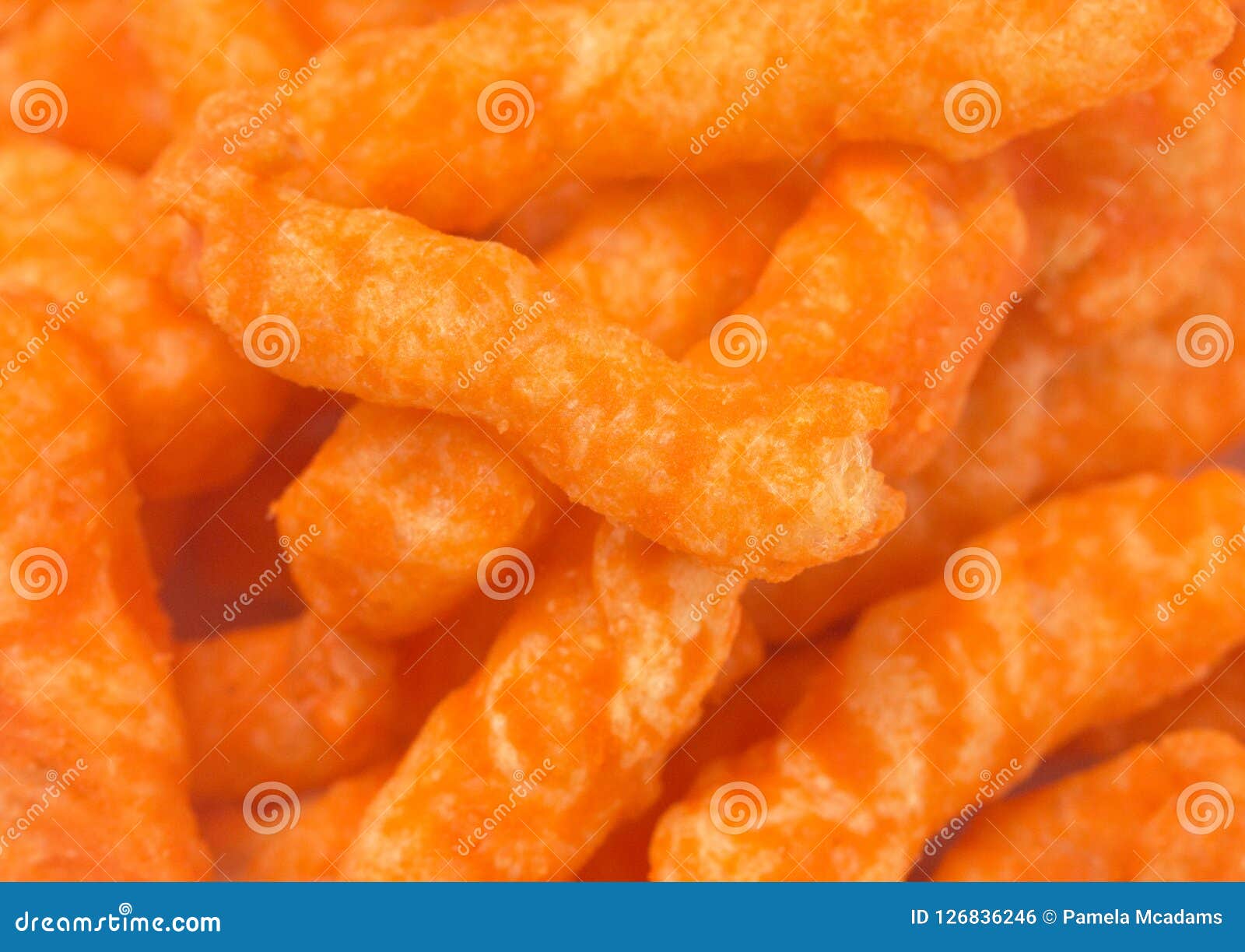 Background of Long Thin Orange Cheesy Chips Stock Photo Image of pile